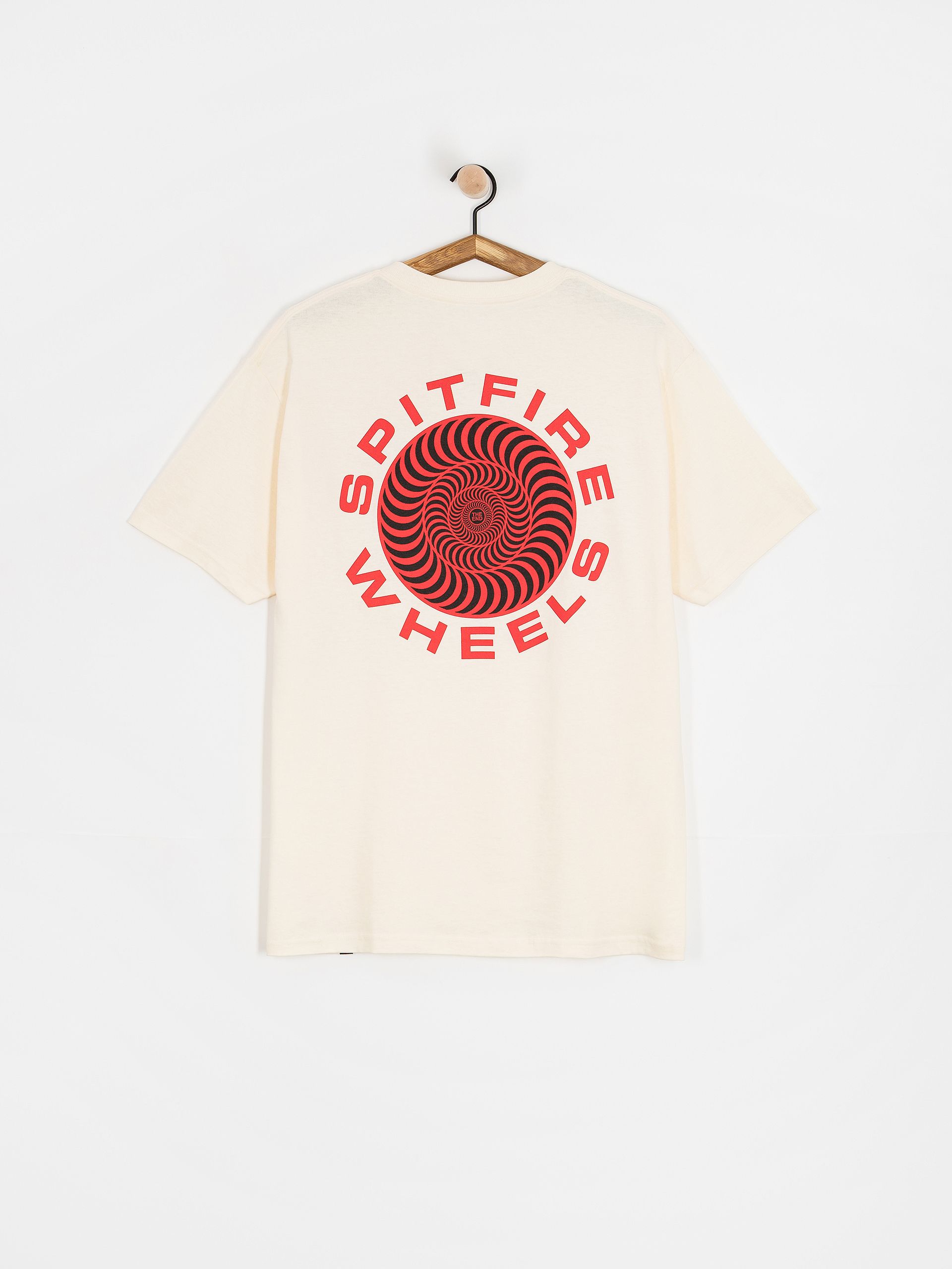 T-shirt Spitfire Classic 87 Swirl Fill (cream w/red&black prints)