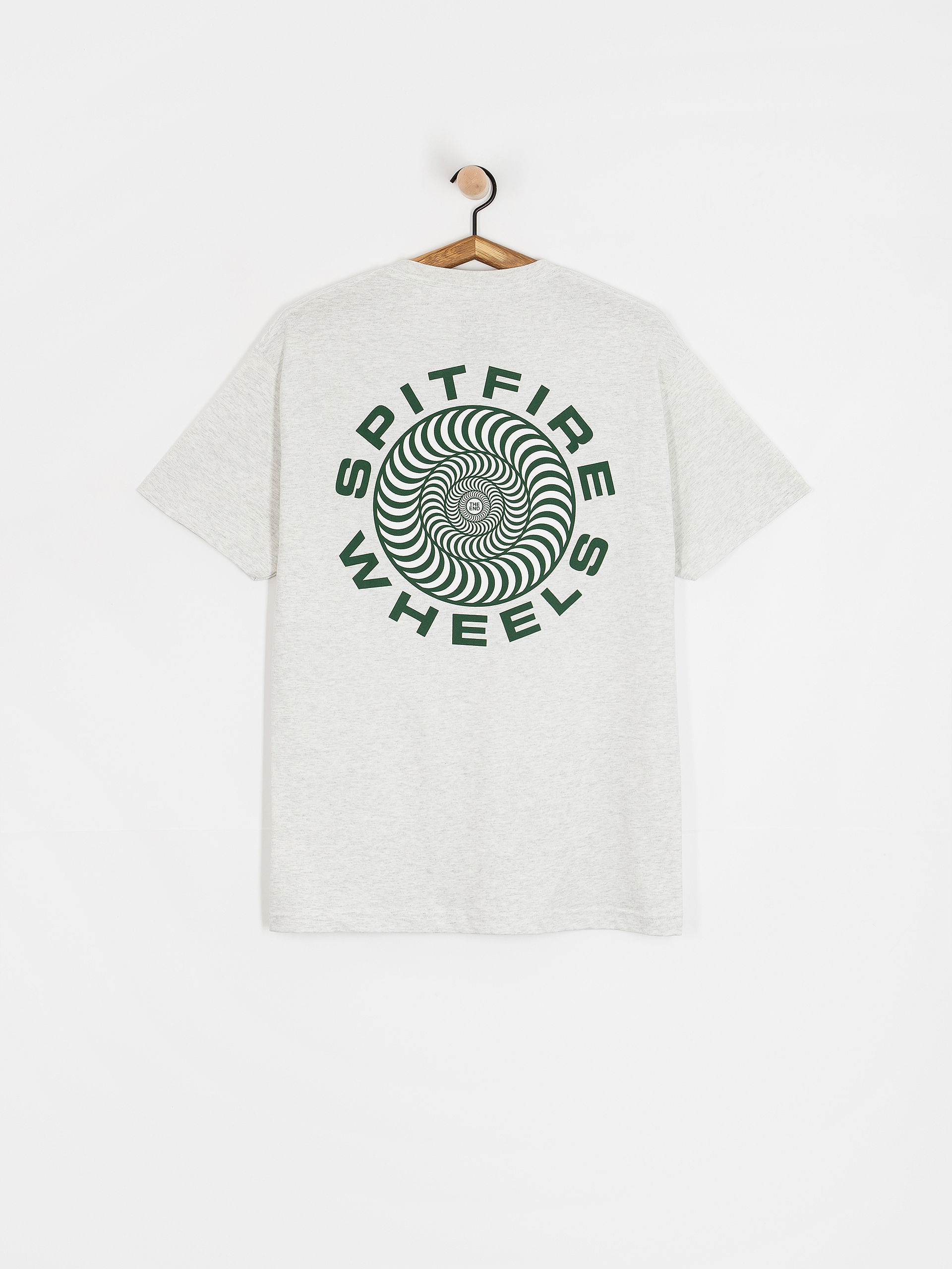 T-shirt Spitfire Classic 87 Swirl Fill (ash grey w/dark green&white prints)