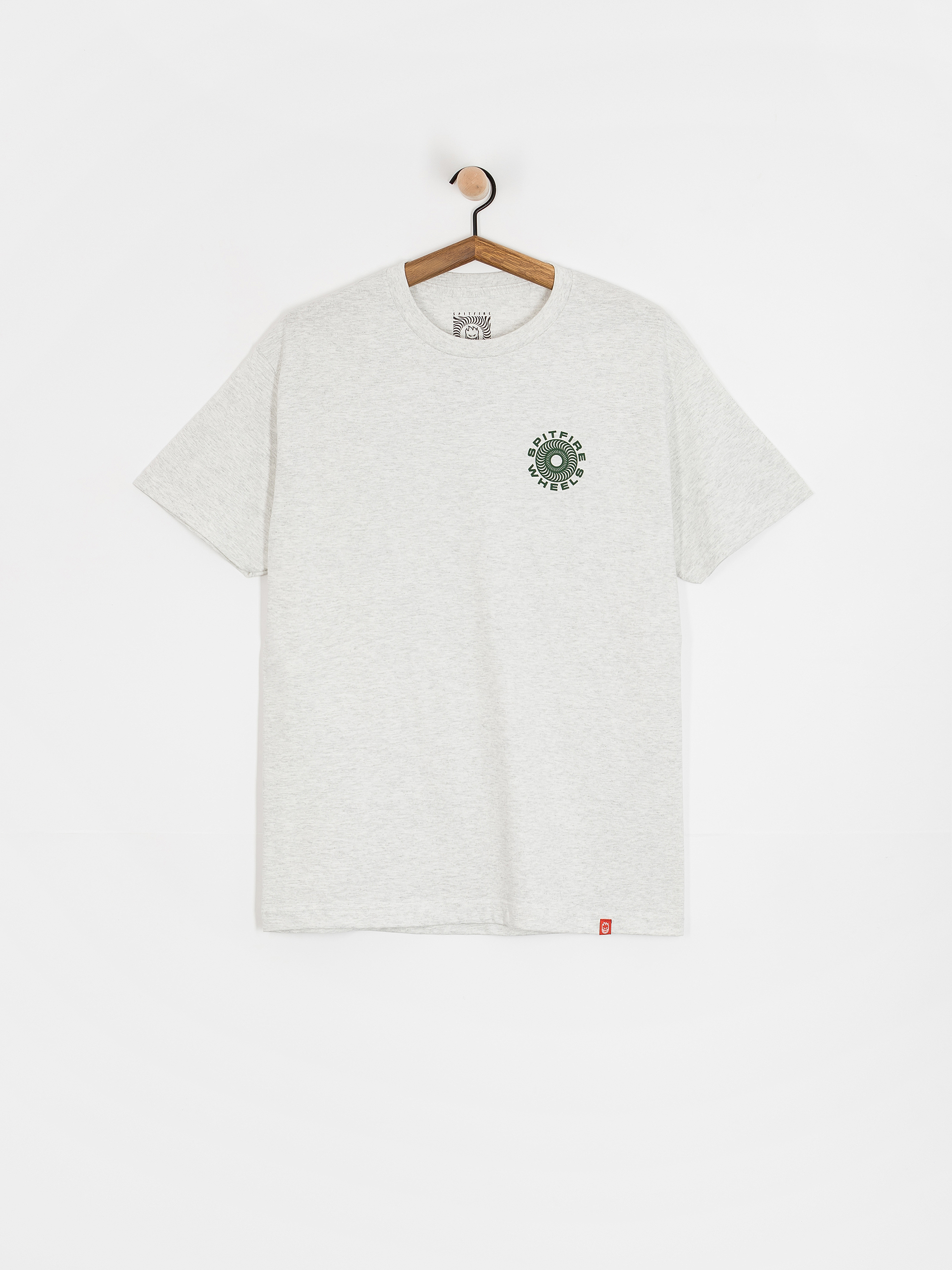 T-shirt Spitfire Classic 87 Swirl Fill (ash grey w/dark green&white prints)