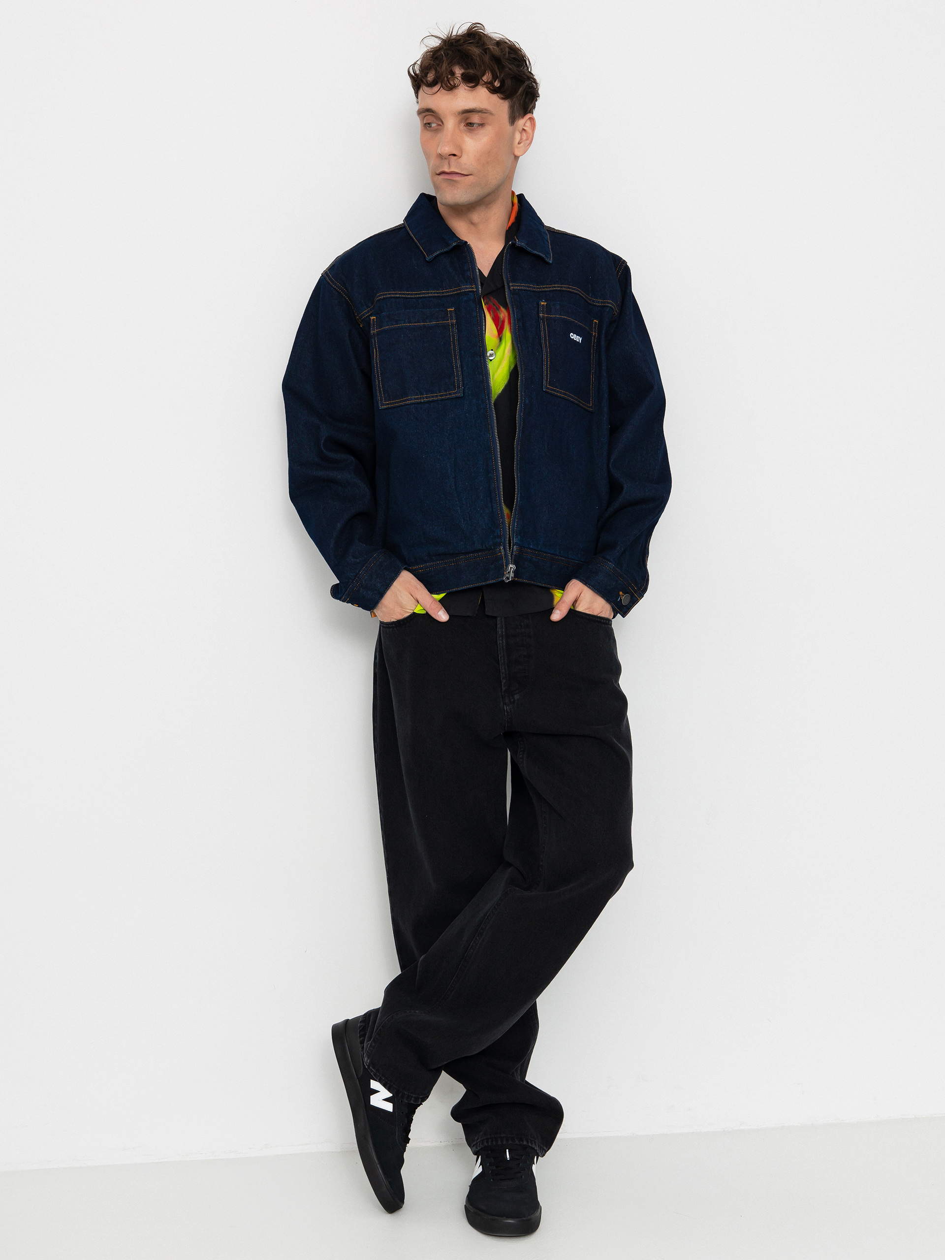 Kurtka OBEY Icon Hardwork (rinse indigo)