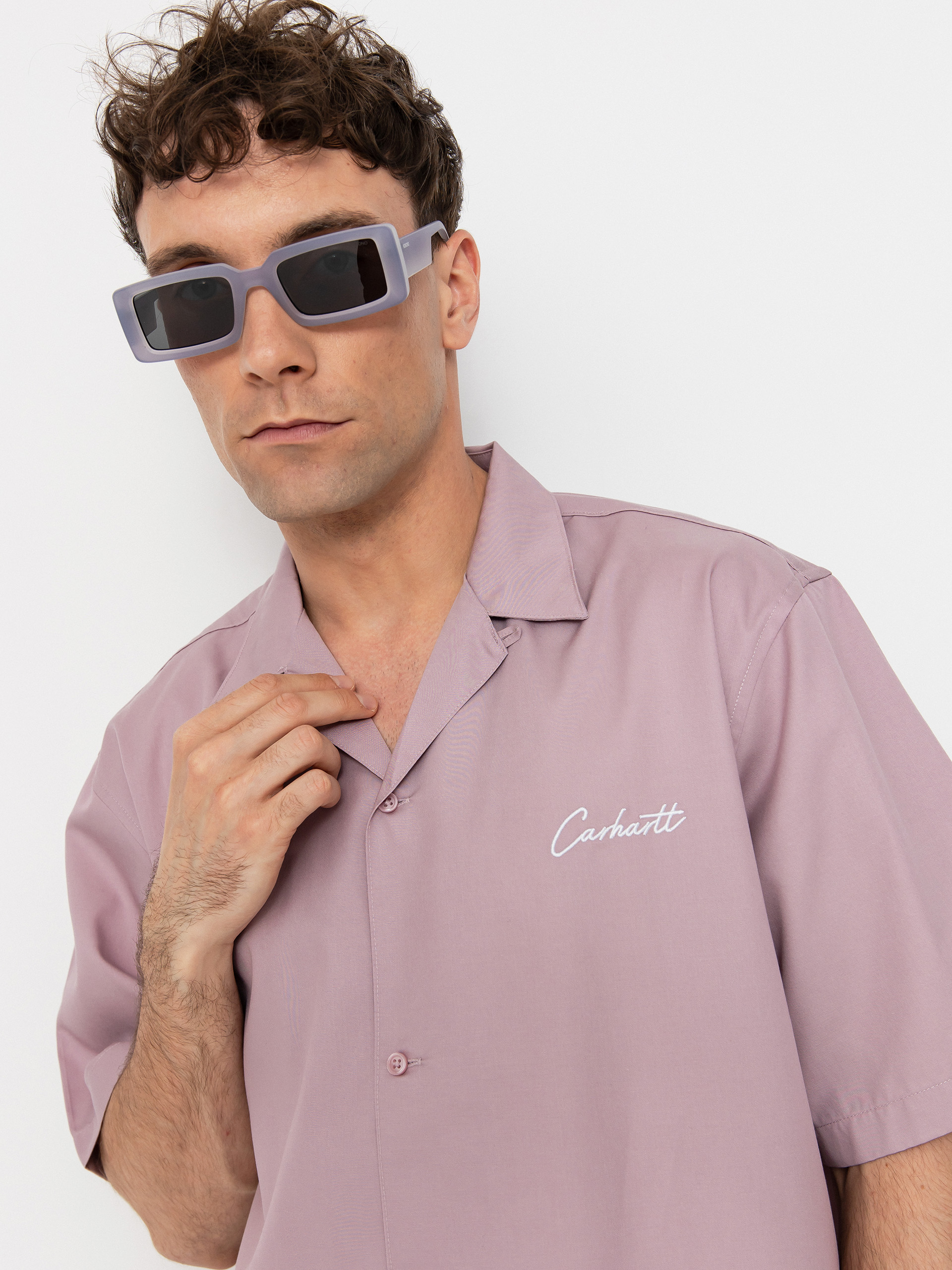 Koszula Carhartt WIP Delray (hortensia/white)