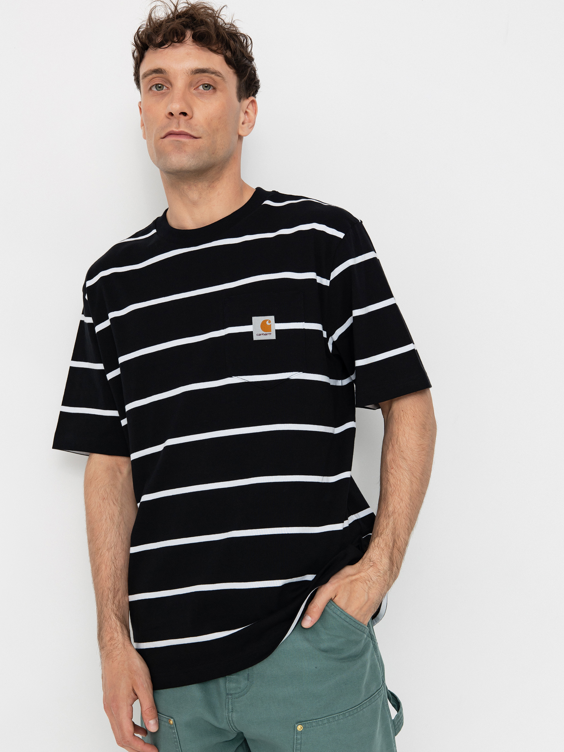 T-shirt Carhartt WIP Aiken Pocket (aiken stripe/black)