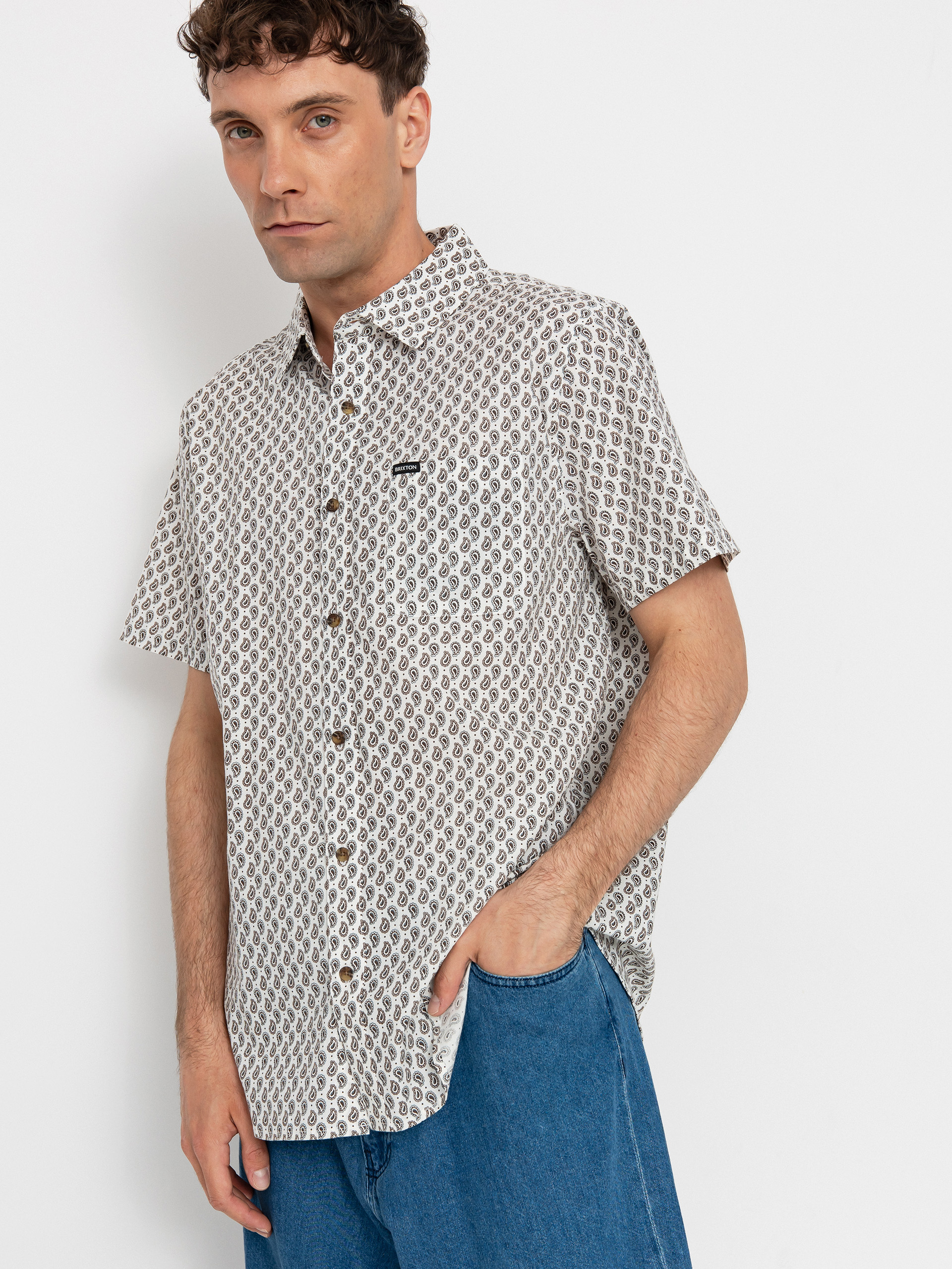 Koszula Brixton Charter Print (off white/paisley)