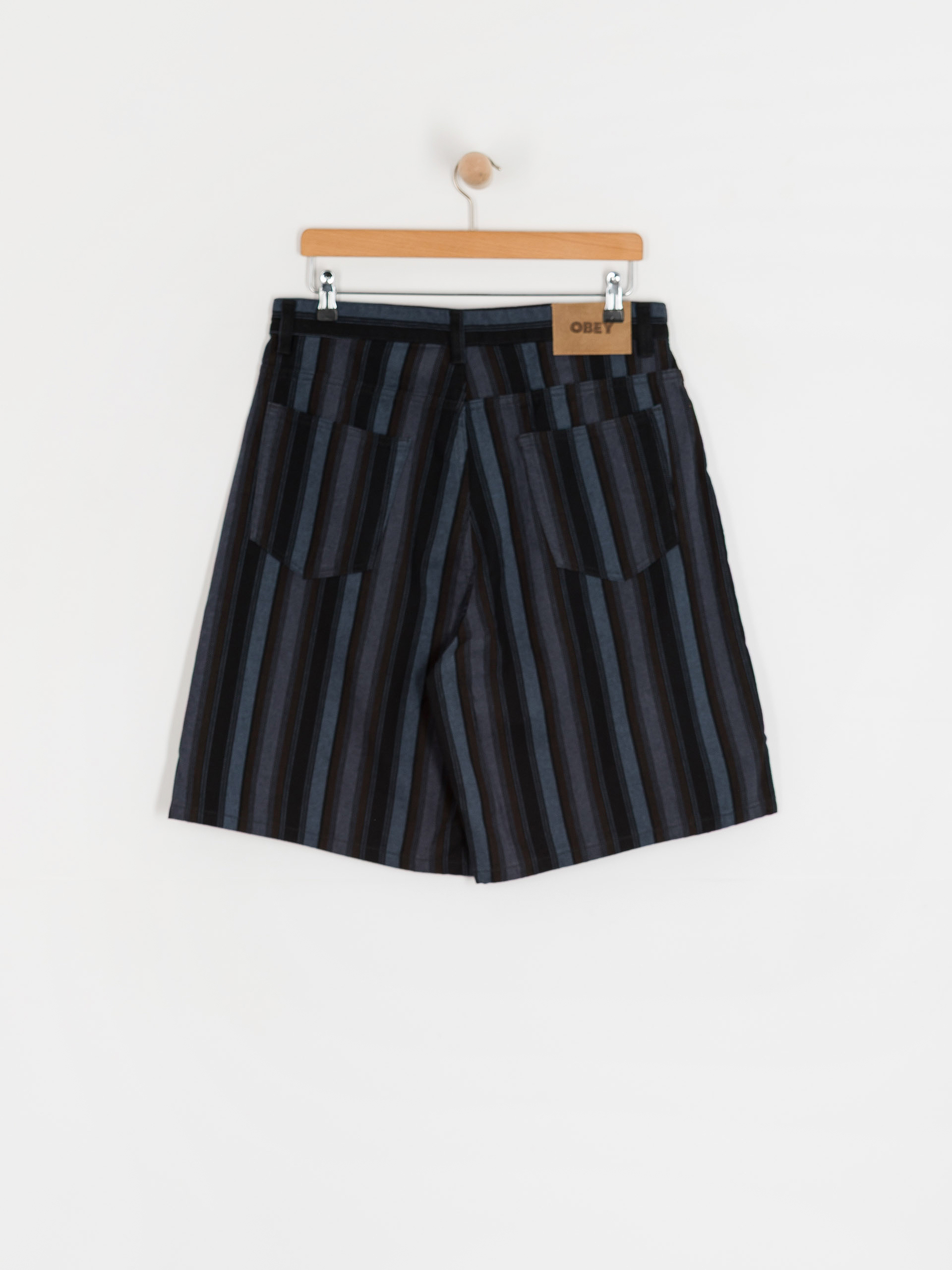 Szorty OBEY Baja Stripe Baggy Denim (black multi)