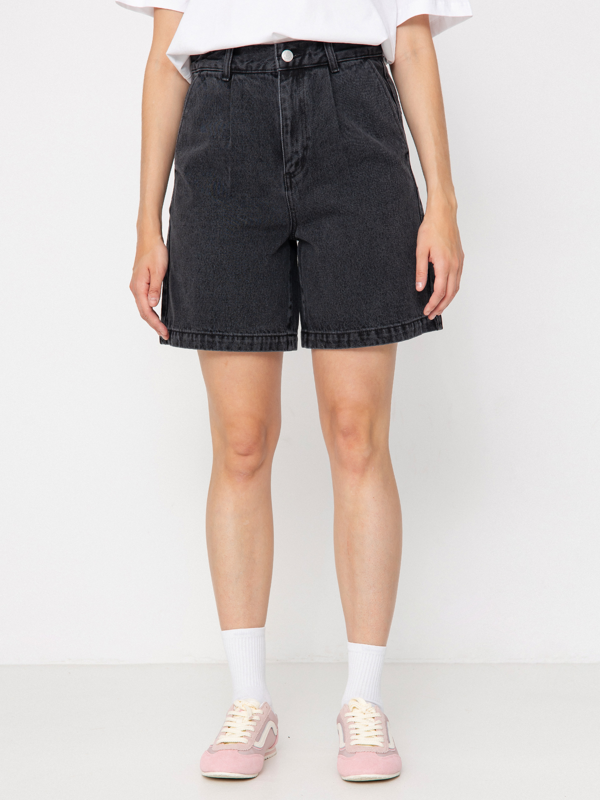 Szorty OBEY Eli II Denim Pleated Wmn (black ash)