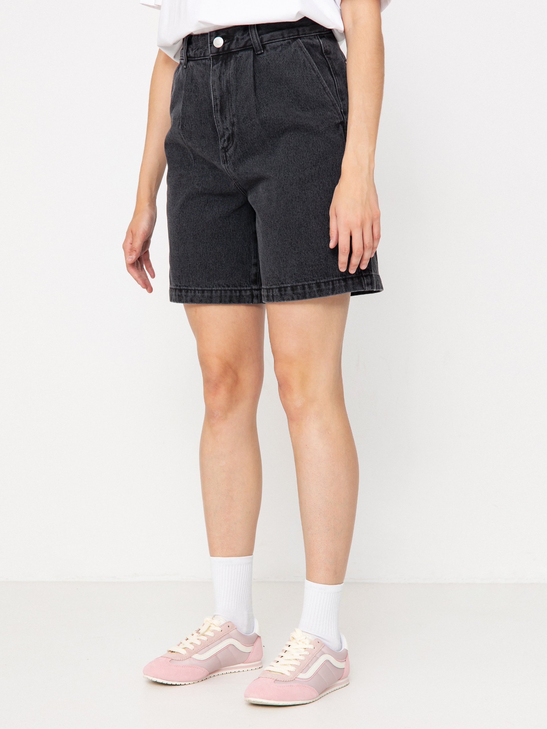 Szorty OBEY Eli II Denim Pleated Wmn (black ash)
