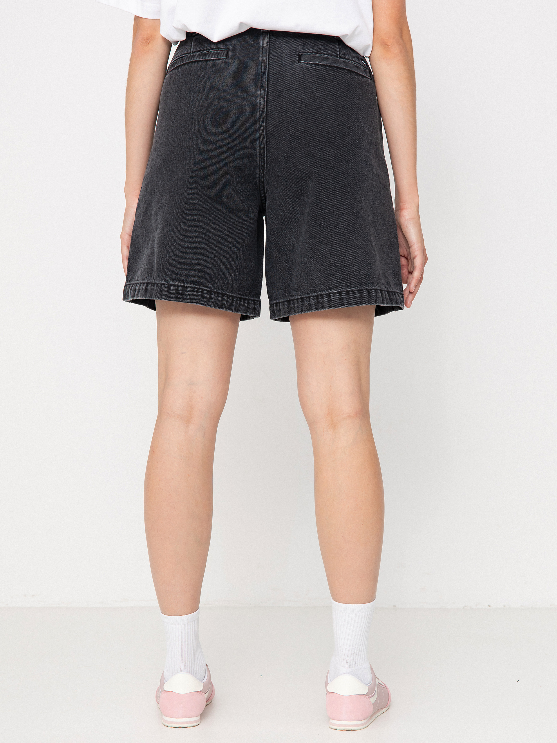 Szorty OBEY Eli II Denim Pleated Wmn (black ash)
