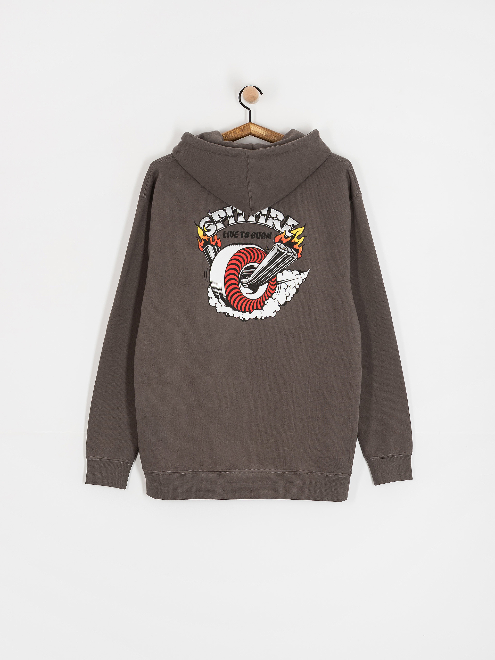 Bluza z kapturem Spitfire Burnout HD (charcoal solid w/multi color prints)