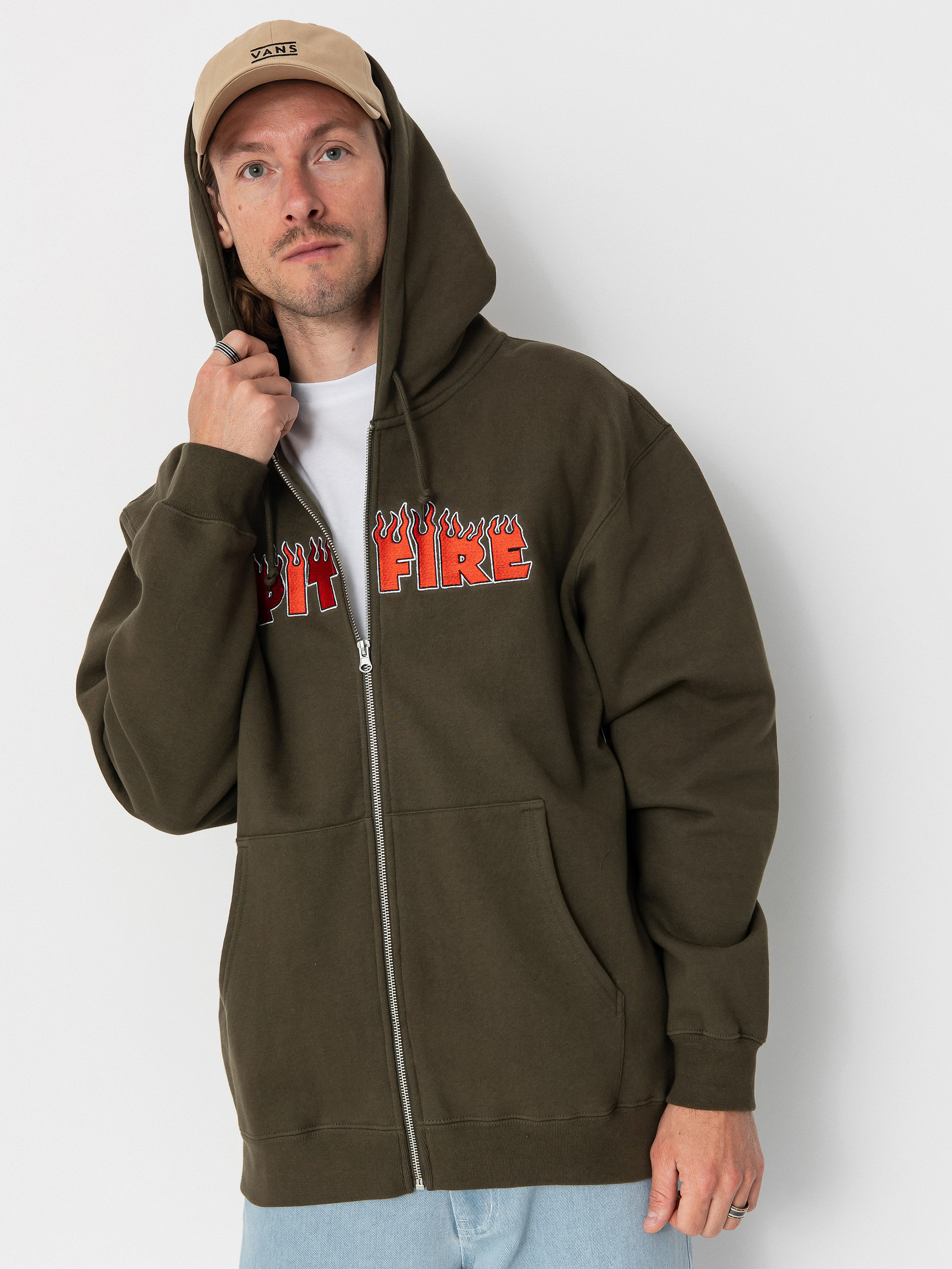 Bluza z kapturem Spitfire Demonseed Script Emb ZHD (olive)