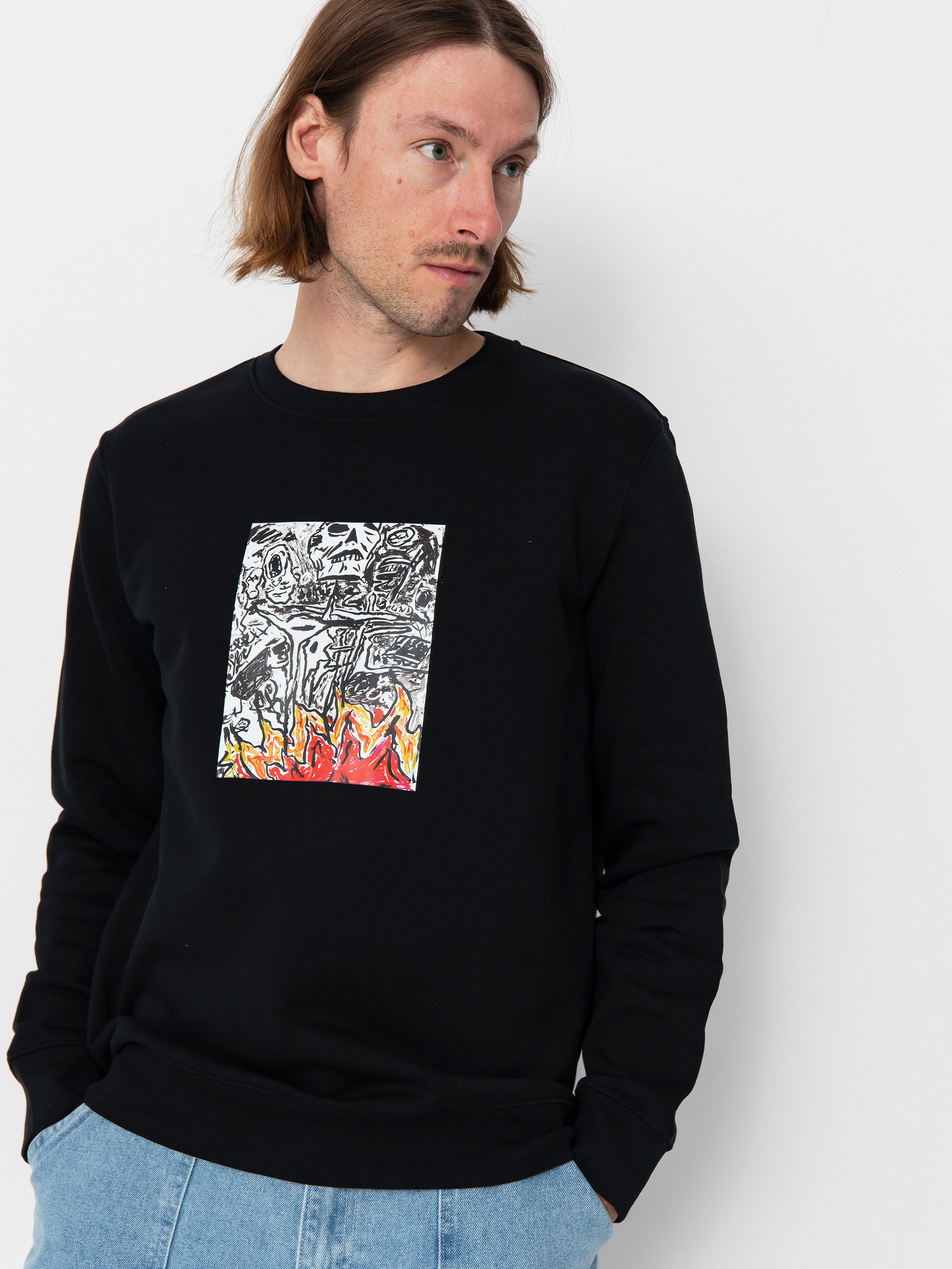 Bluza Poetic Collective Burning Skull (black)