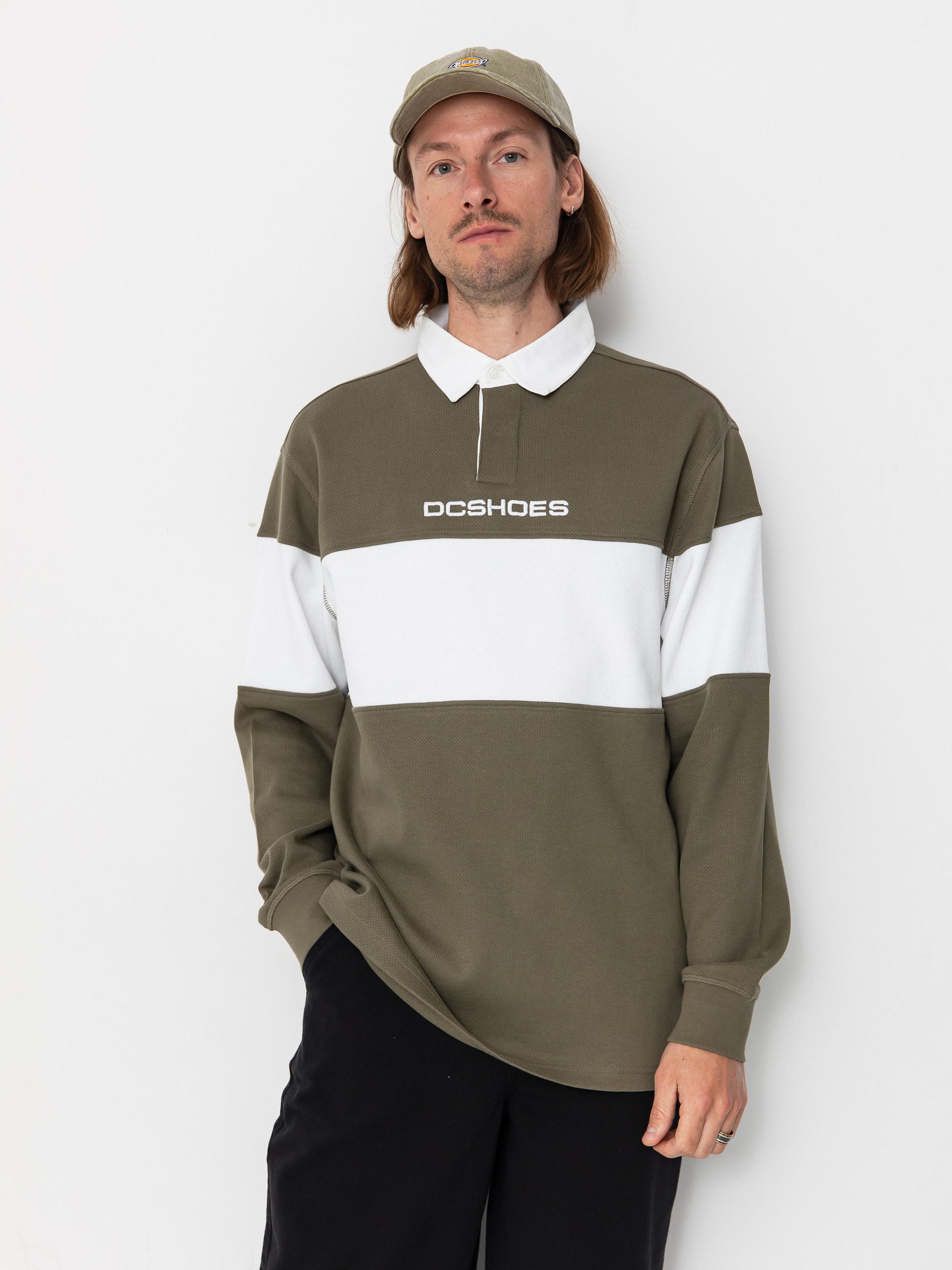 Longsleeve DC Half Time Polo (vetiver)