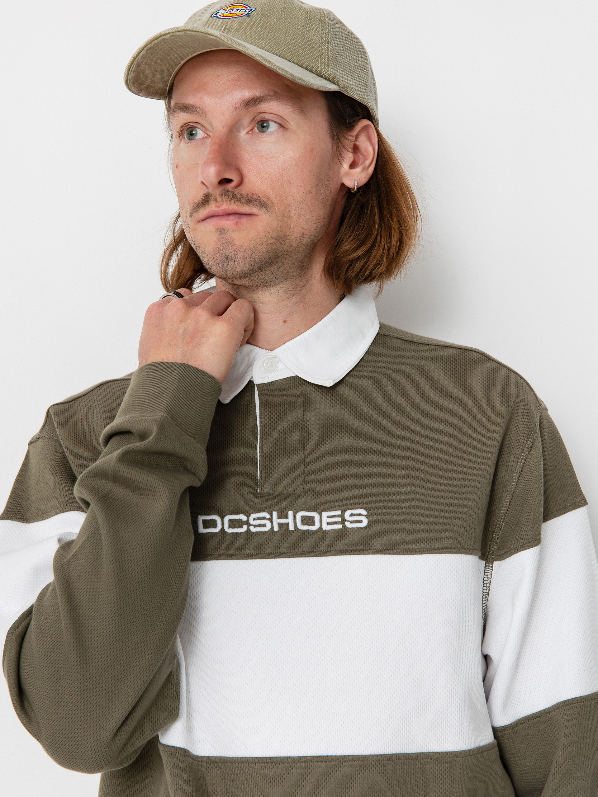 Longsleeve DC Half Time Polo (vetiver)
