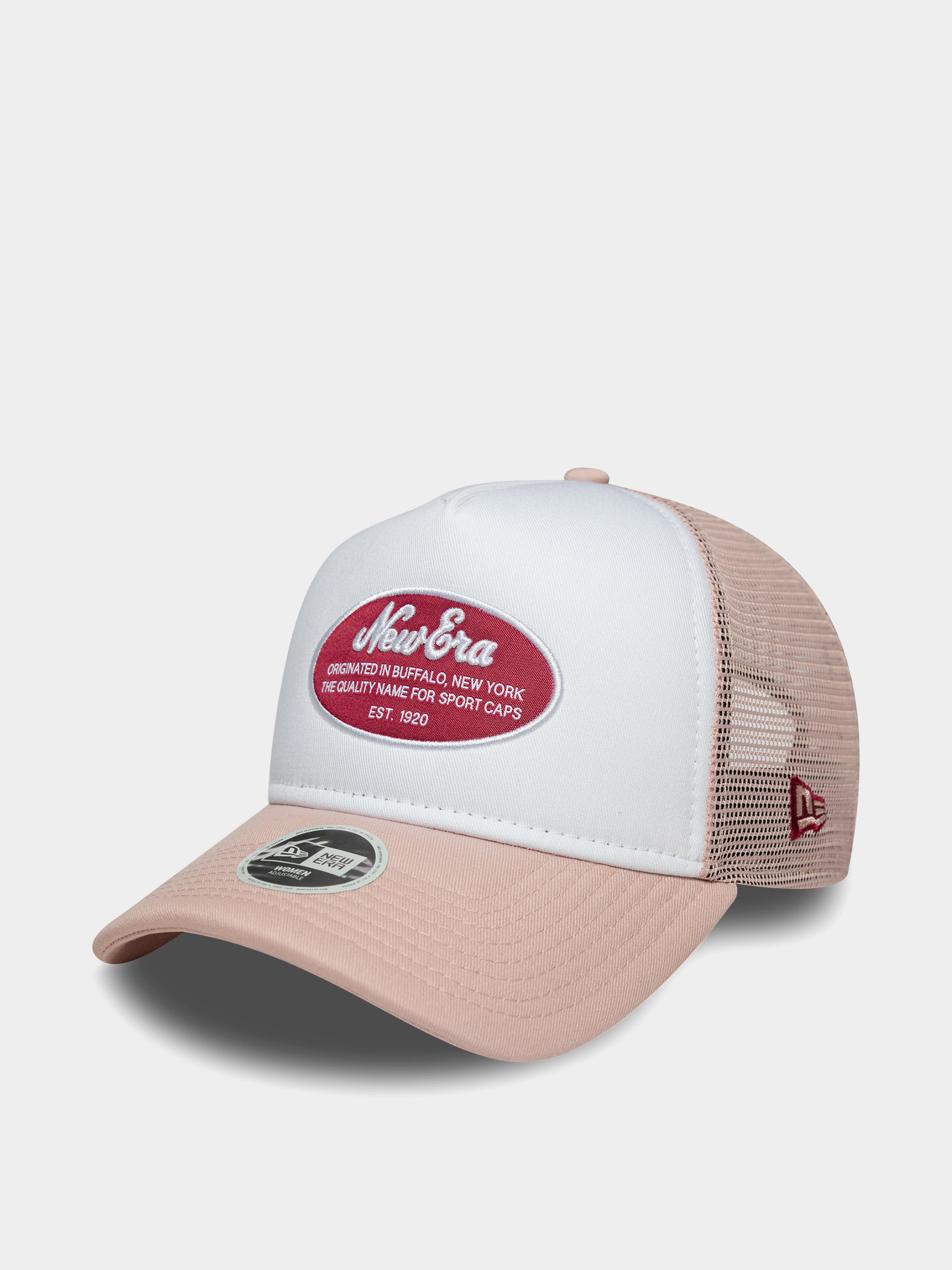 Czapka z daszkiem New Era Oval Patch Trucker Wmn (pink/white)