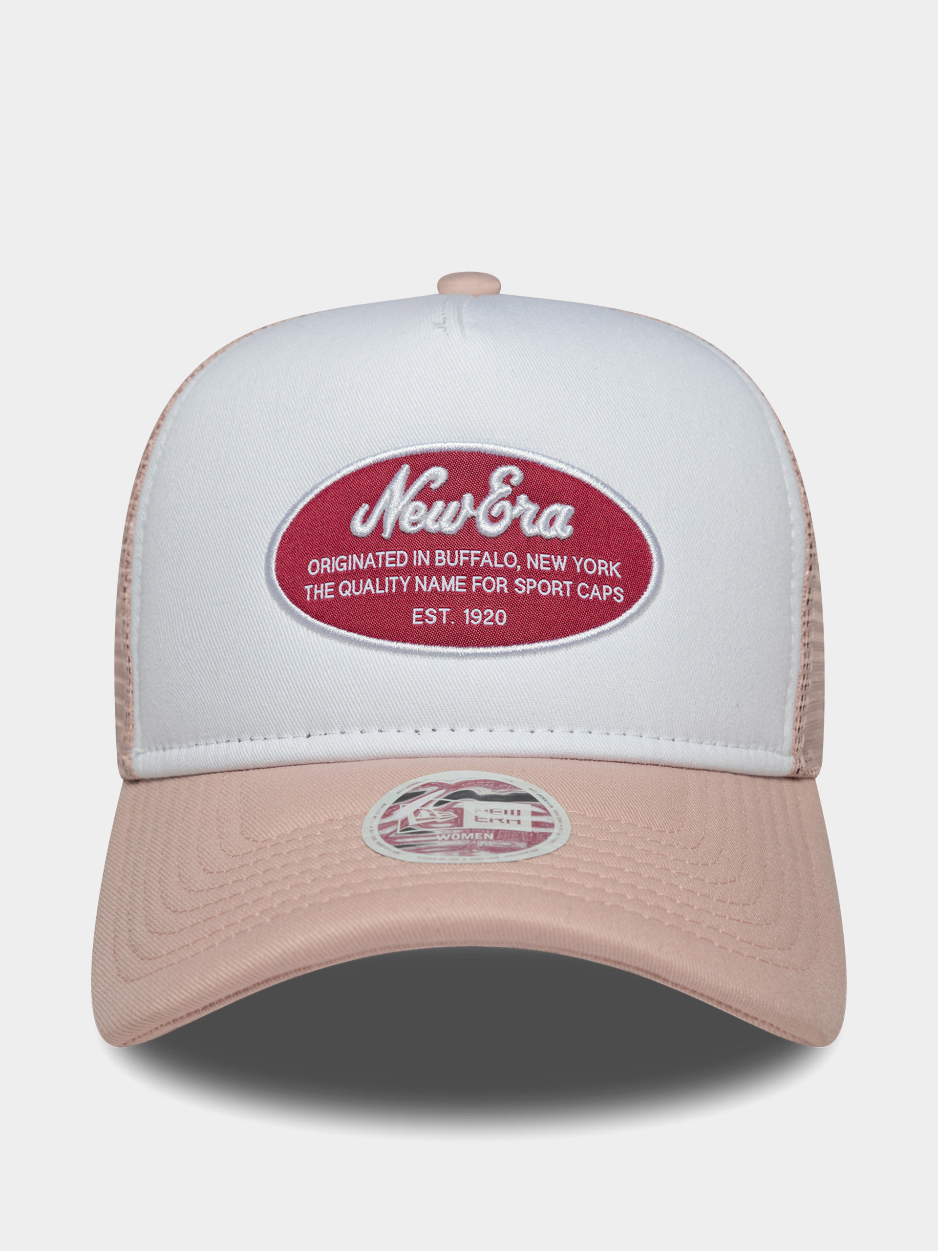 Czapka z daszkiem New Era Oval Patch Trucker Wmn (pink/white)