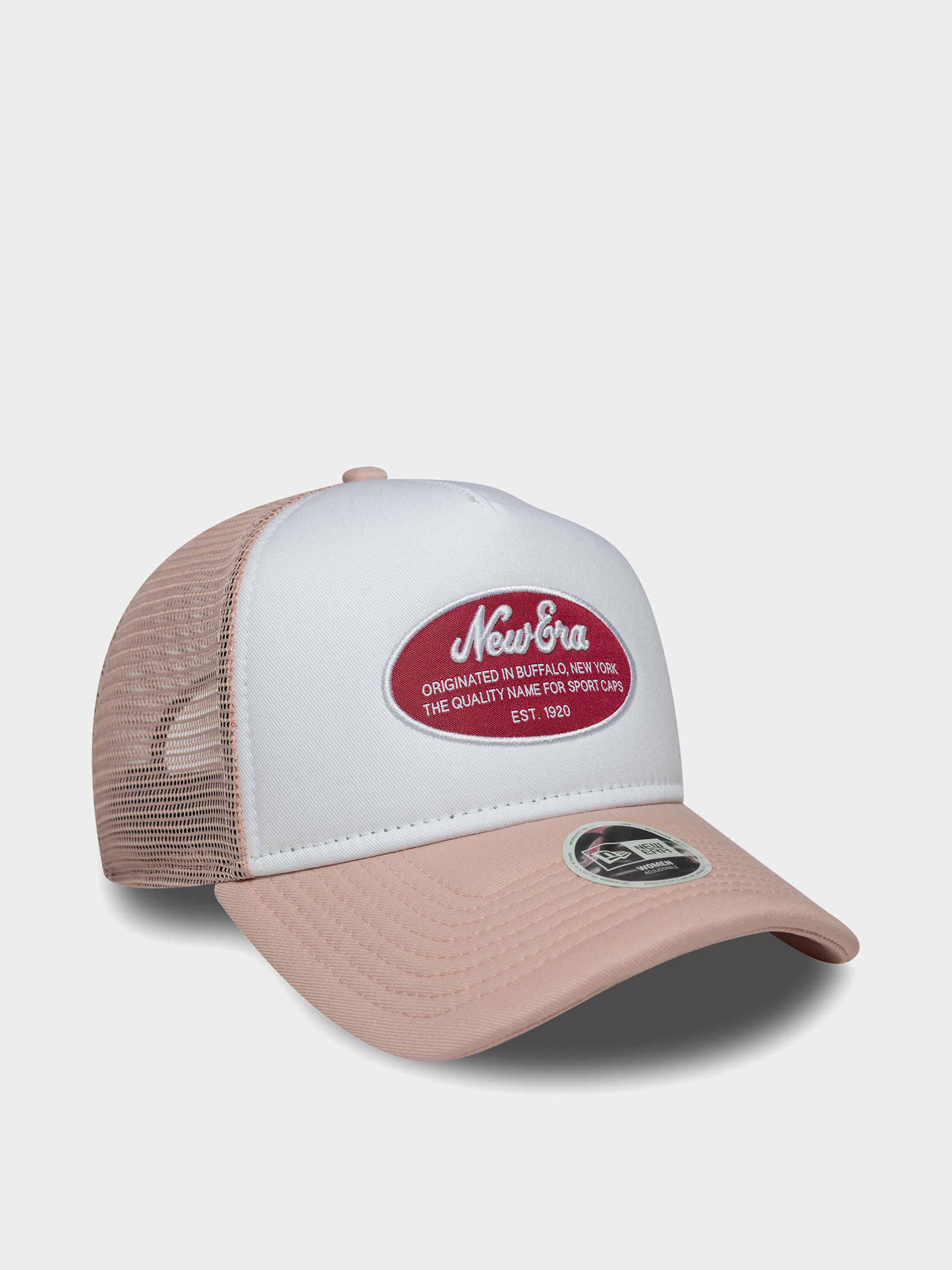 Czapka z daszkiem New Era Oval Patch Trucker Wmn (pink/white)