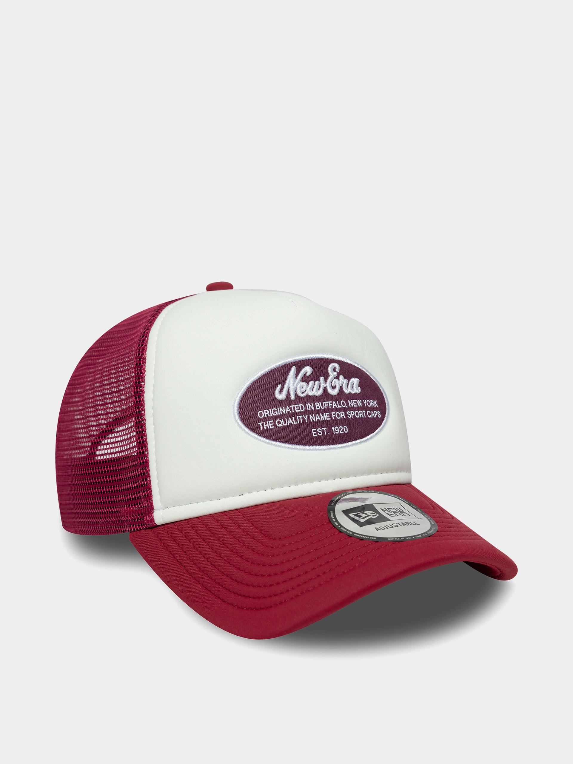 Czapka z daszkiem New Era Oval Foam Patch Trucker (cherry/white)