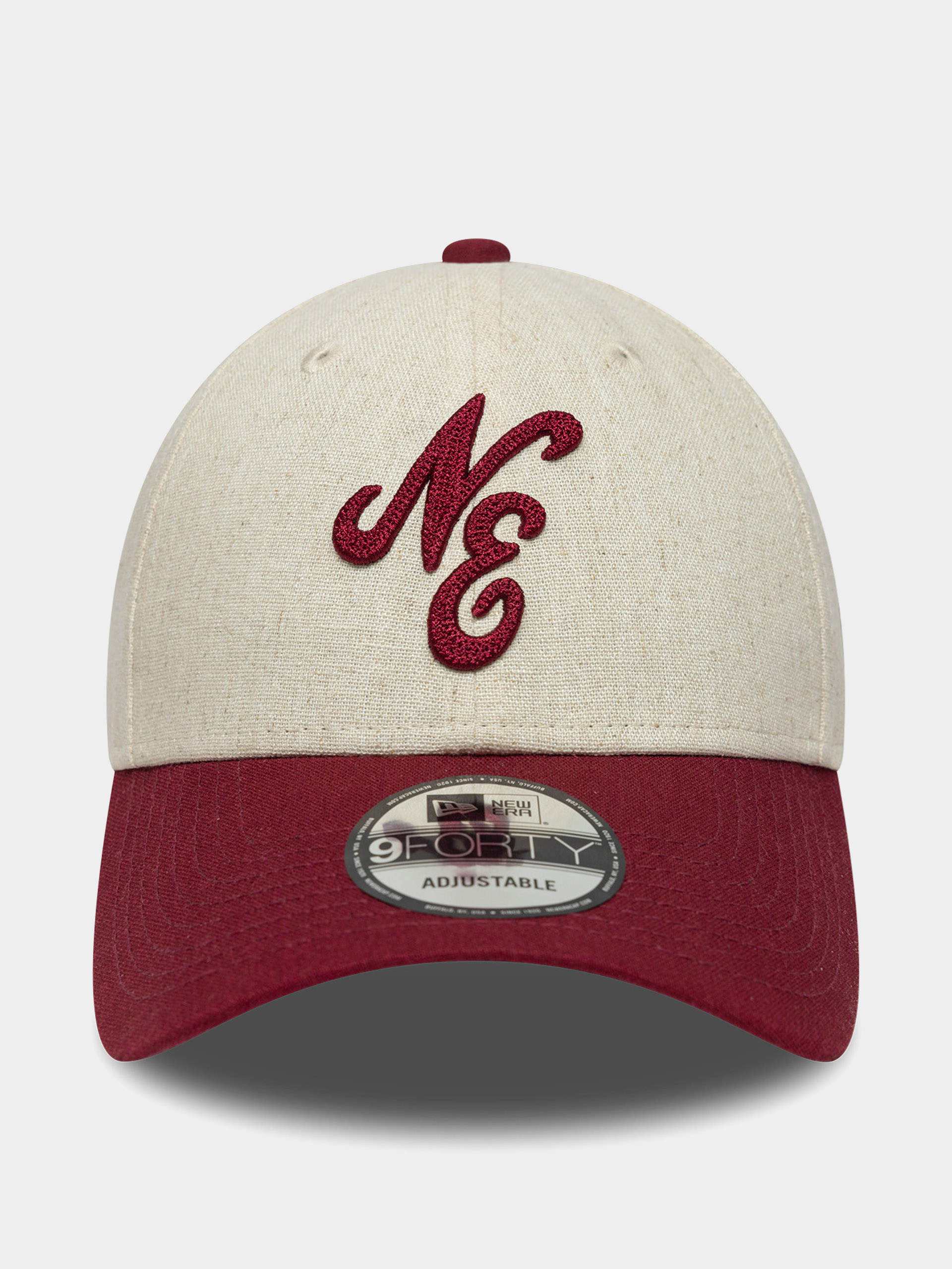 Czapka z daszkiem New Era Linen 9Forty Ne (red/chalk)