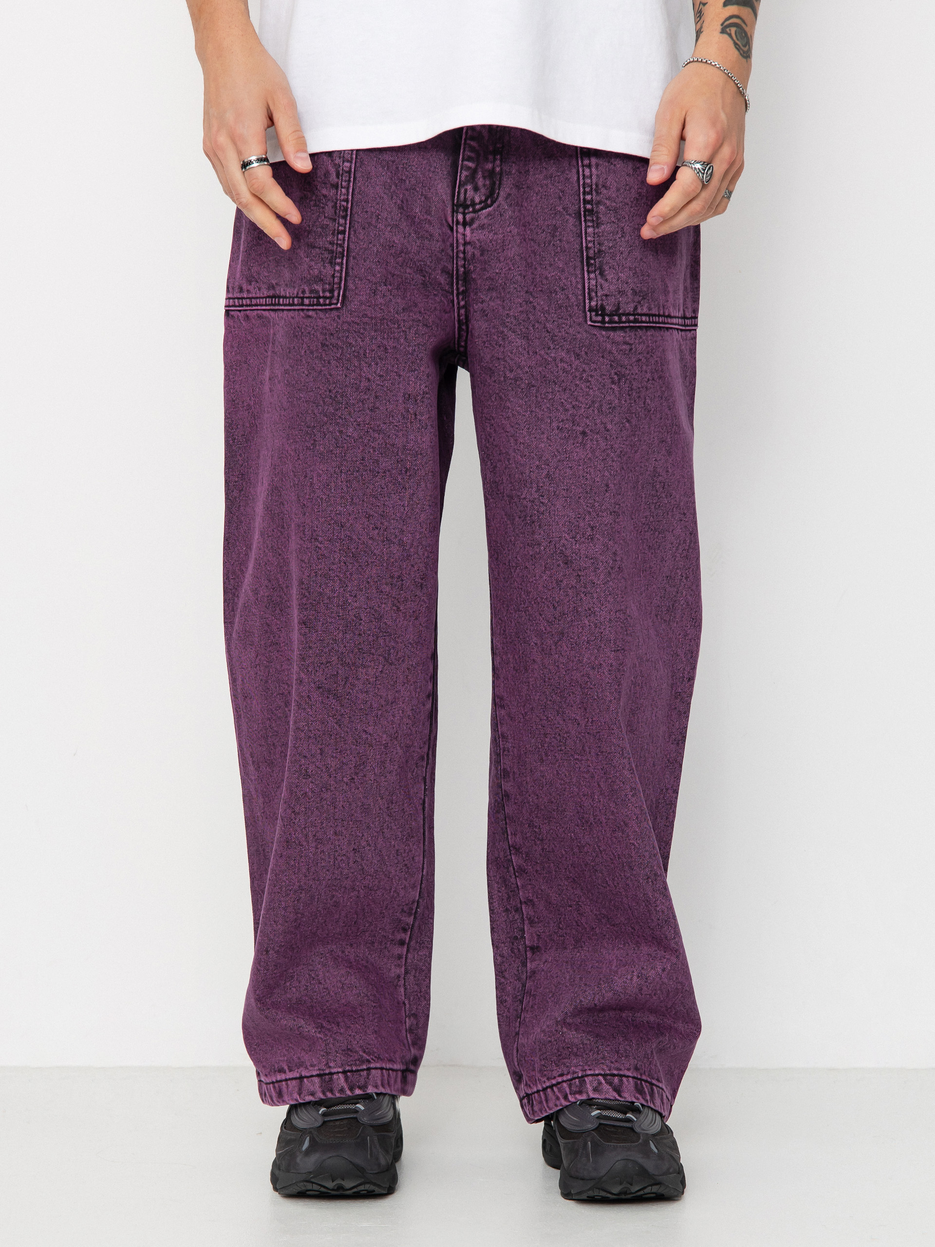 Spodnie Poetic Collective Painter (purple acid wash denim)