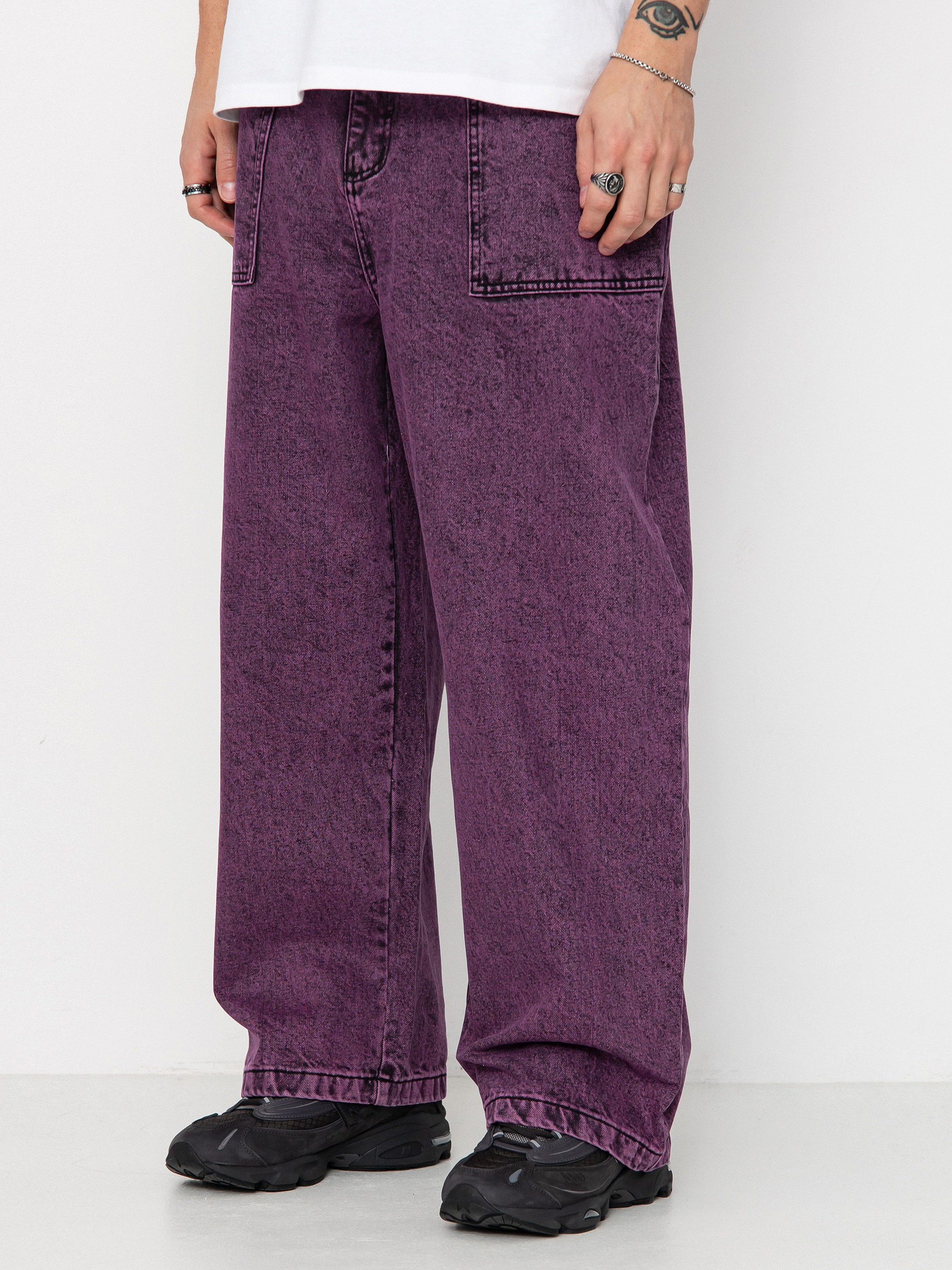 Spodnie Poetic Collective Painter (purple acid wash denim)