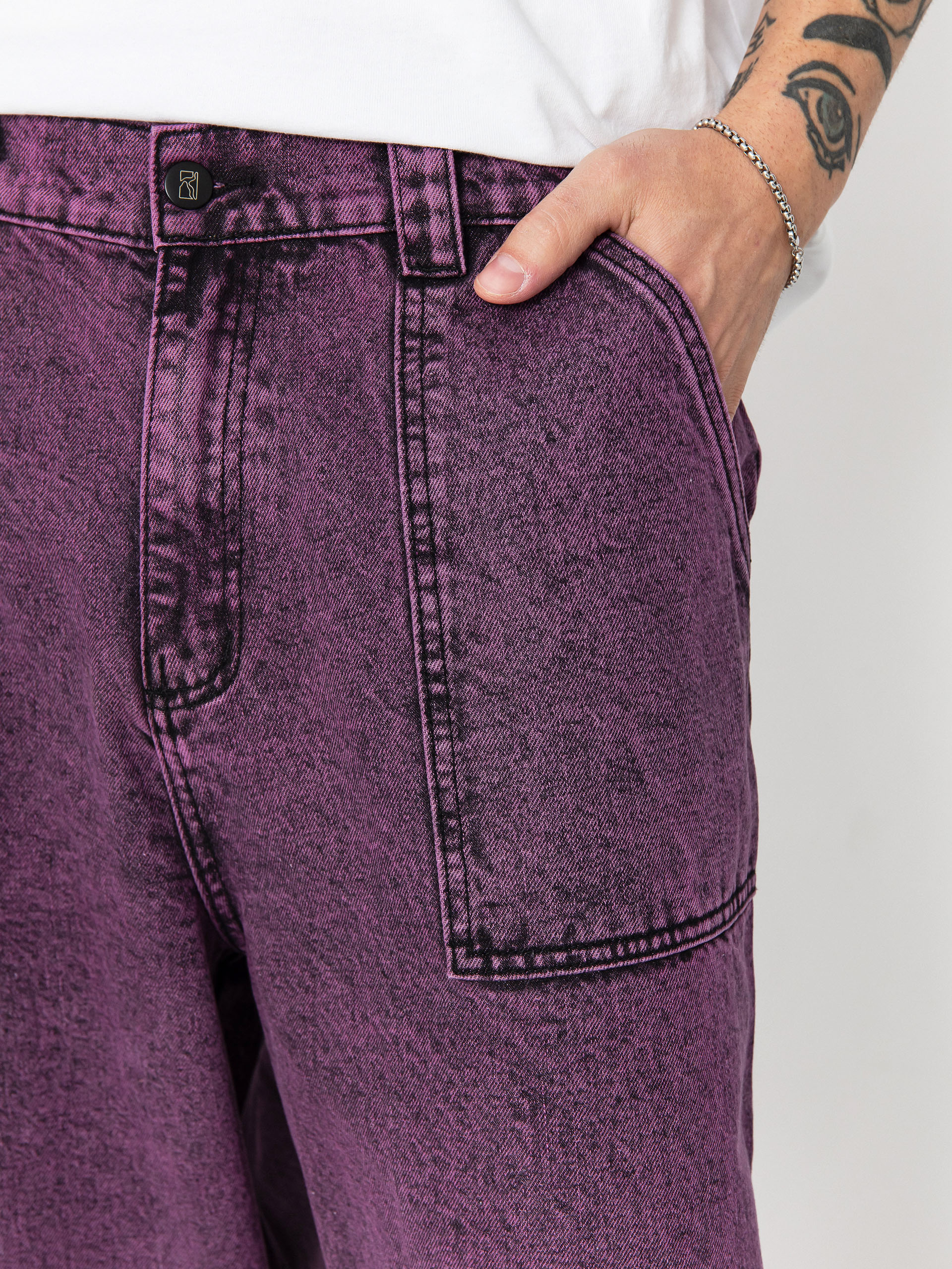 Spodnie Poetic Collective Painter (purple acid wash denim)