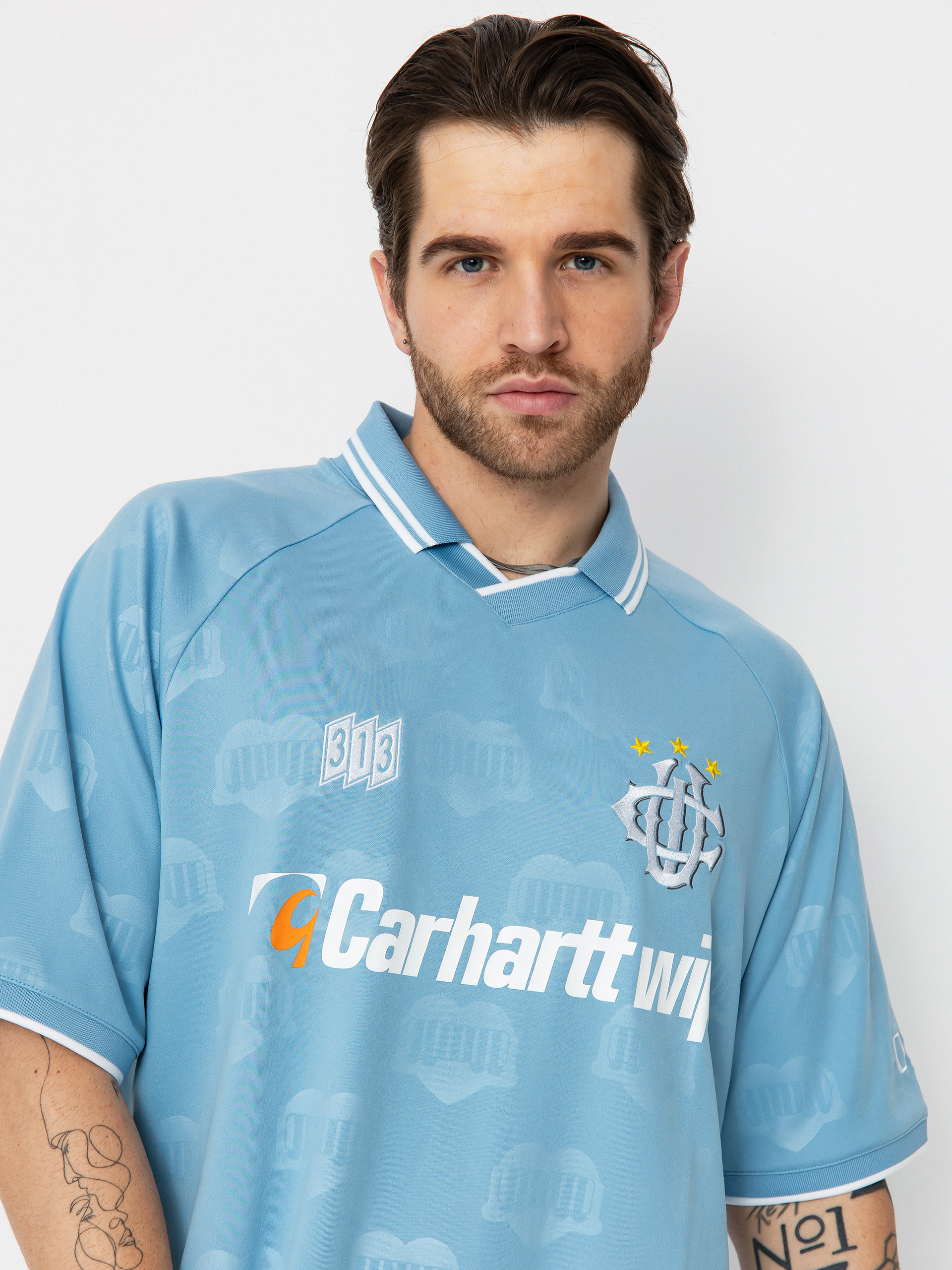 T-shirt Carhartt WIP Hartts Football (heart train jacquard/bluebird)