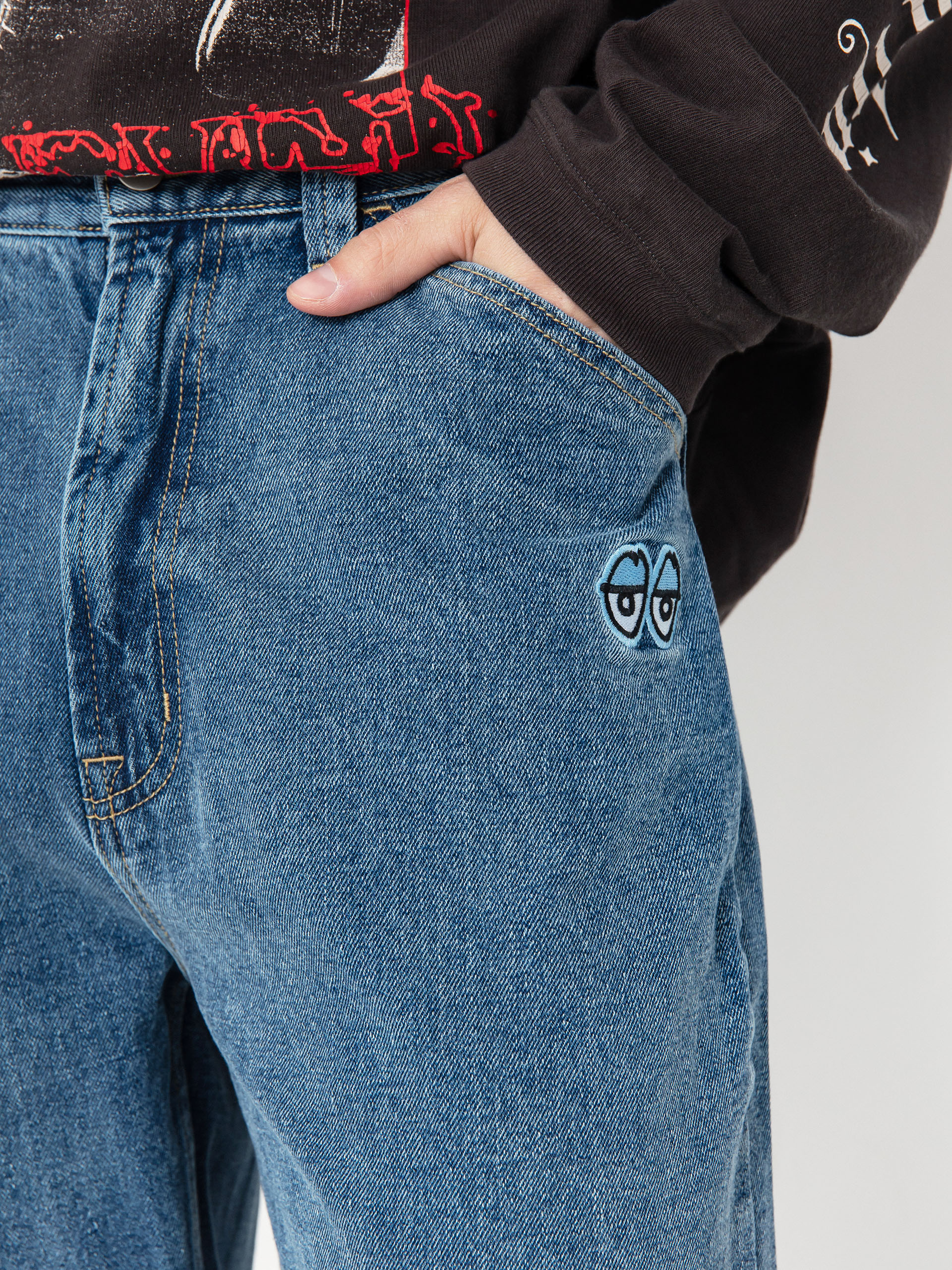 Spodnie Krooked Eyes Denim Twill Pant (med stone wash)