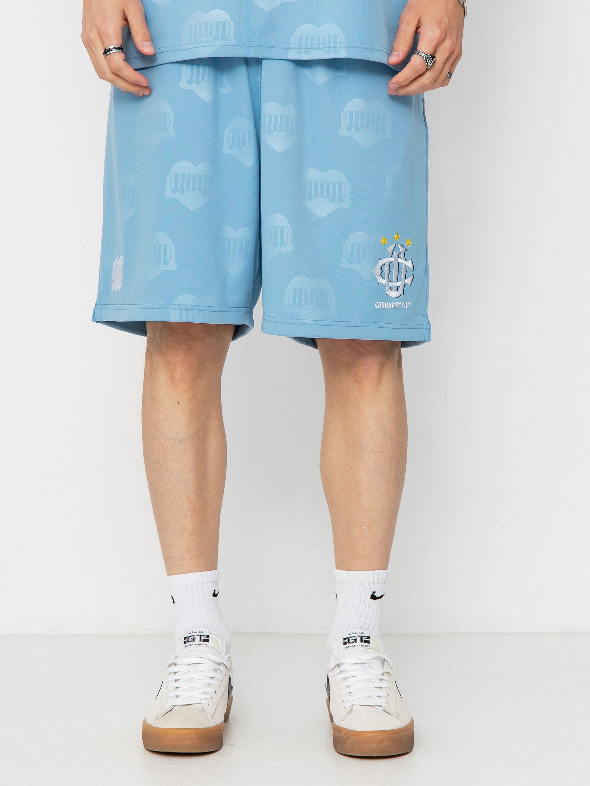 Szorty Carhartt WIP Hartts Football (heart train jacquard/bluebird)