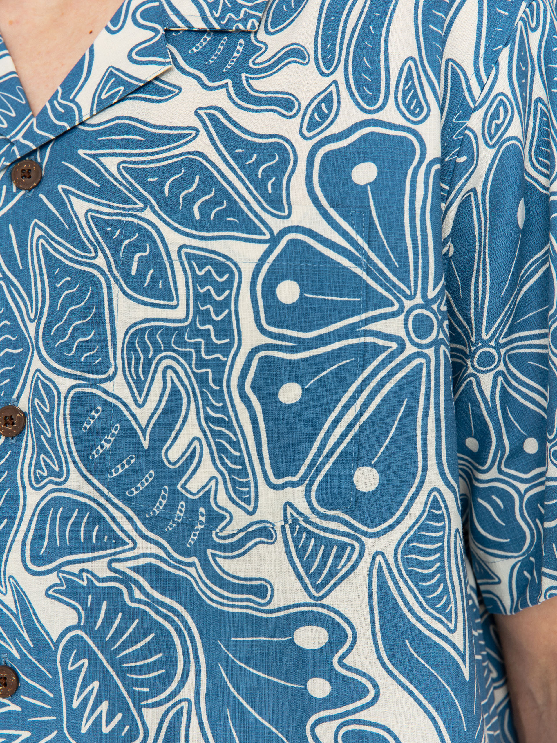 Koszula Patagonia Tidal Threads Camp (bees and flowers/still blue)