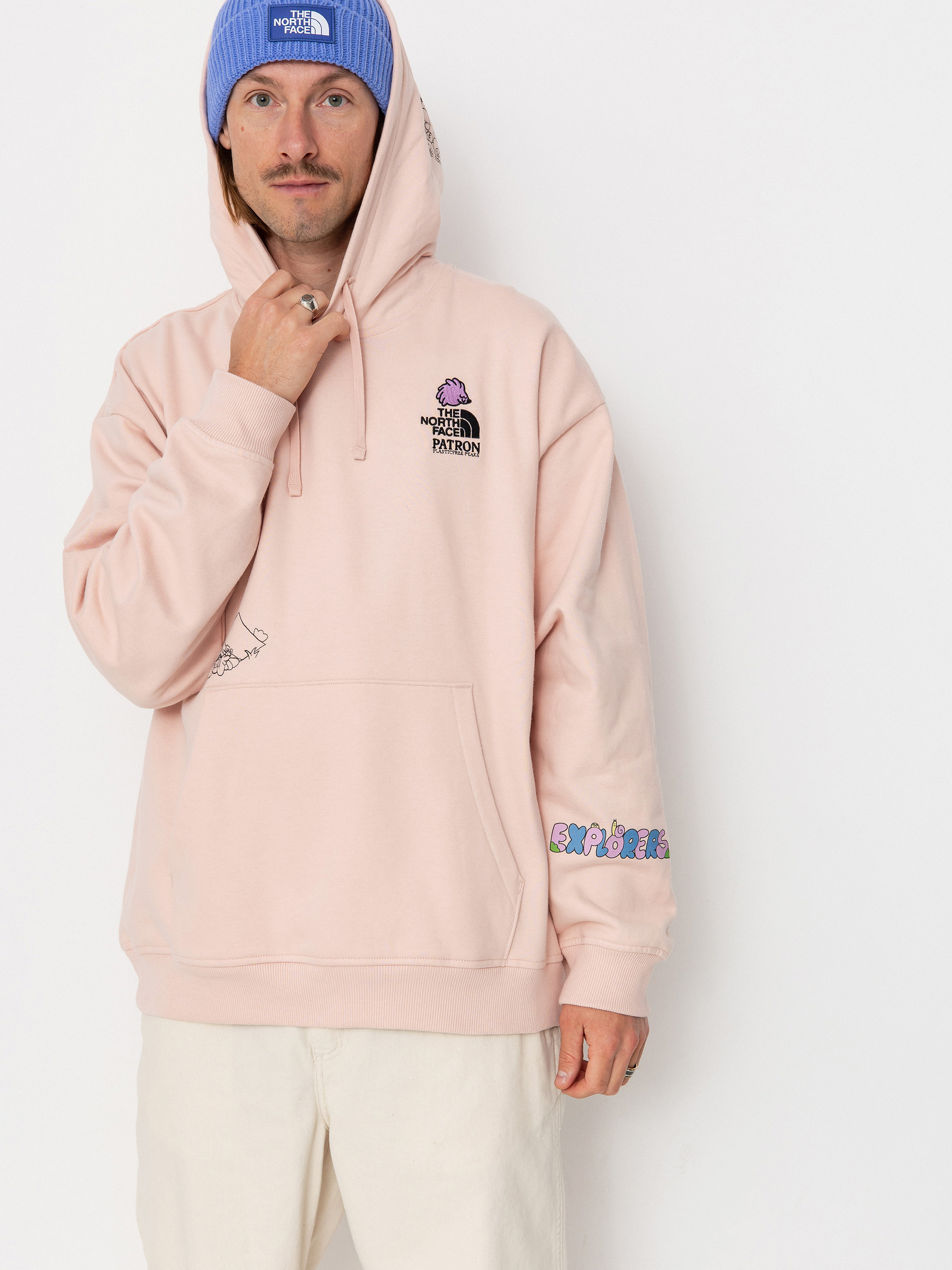 Bluza z kapturem The North Face Mountain Cleanup Oversized HD (pink moss)