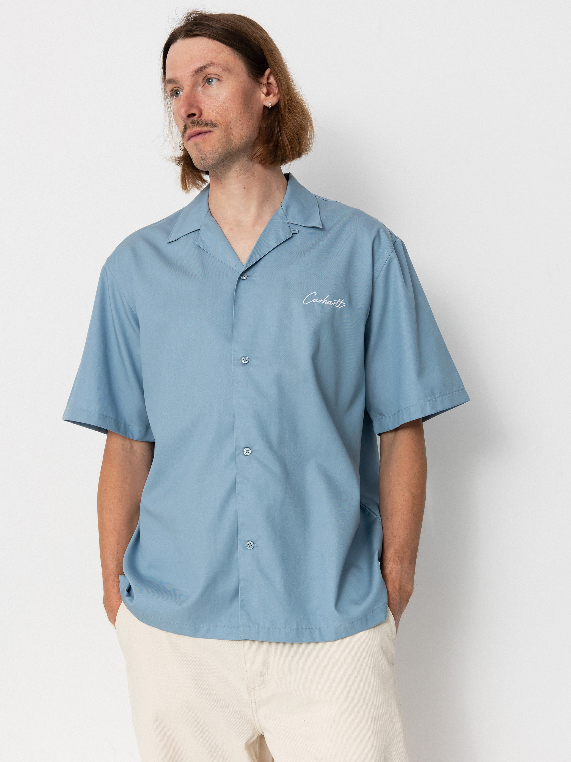 Koszula Carhartt WIP Delray (frosted blue/white)