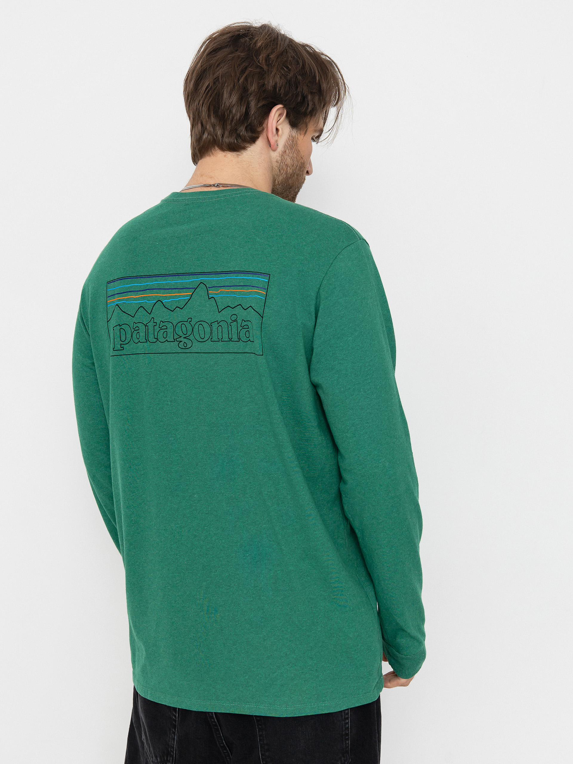 Longsleeve Patagonia P 6 Logo Responsibili (p-6 outline/heartleaf green)