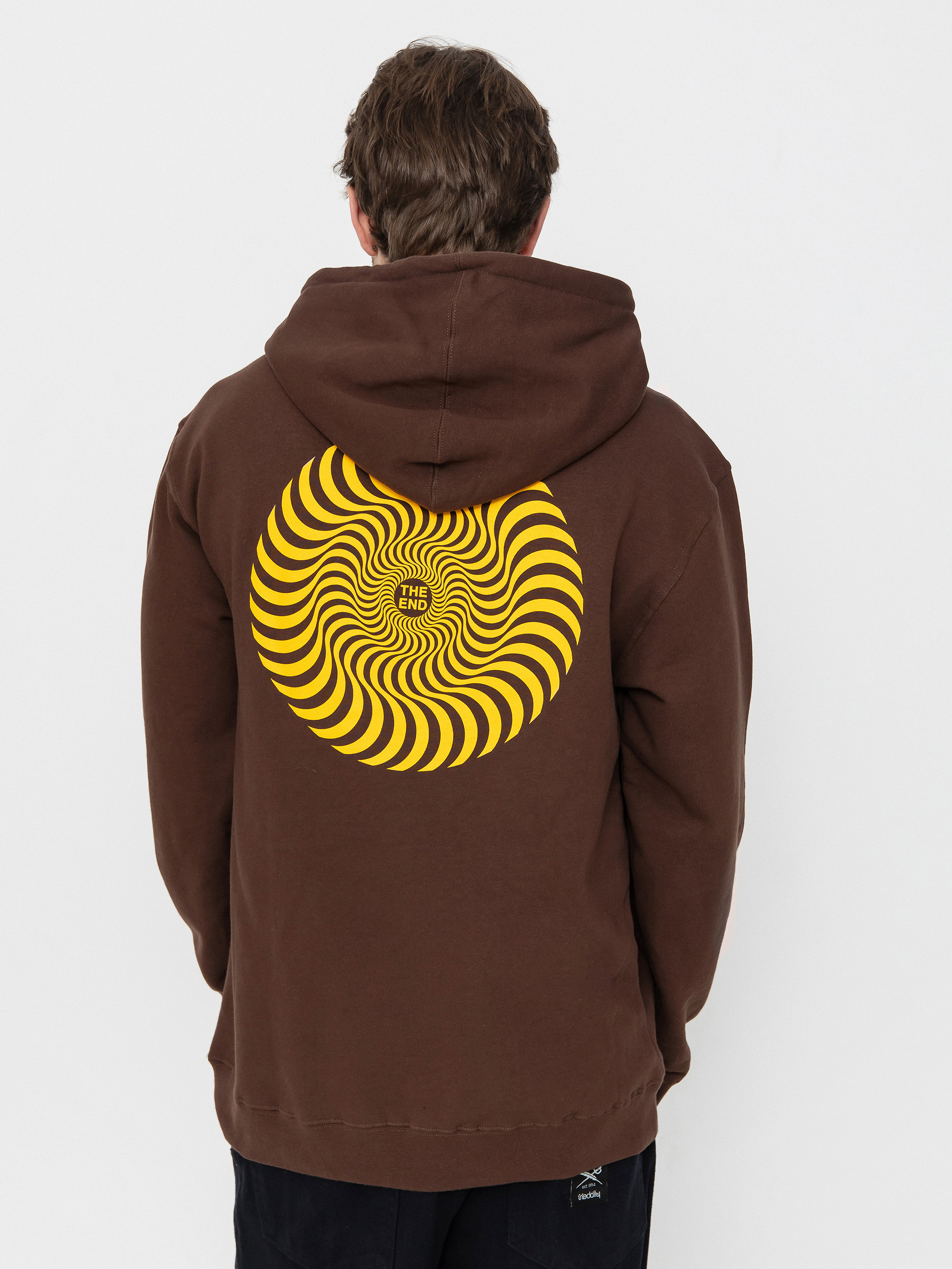 Bluza z kapturem Spitfire Classic Swirl HD (brown w/gold prints)