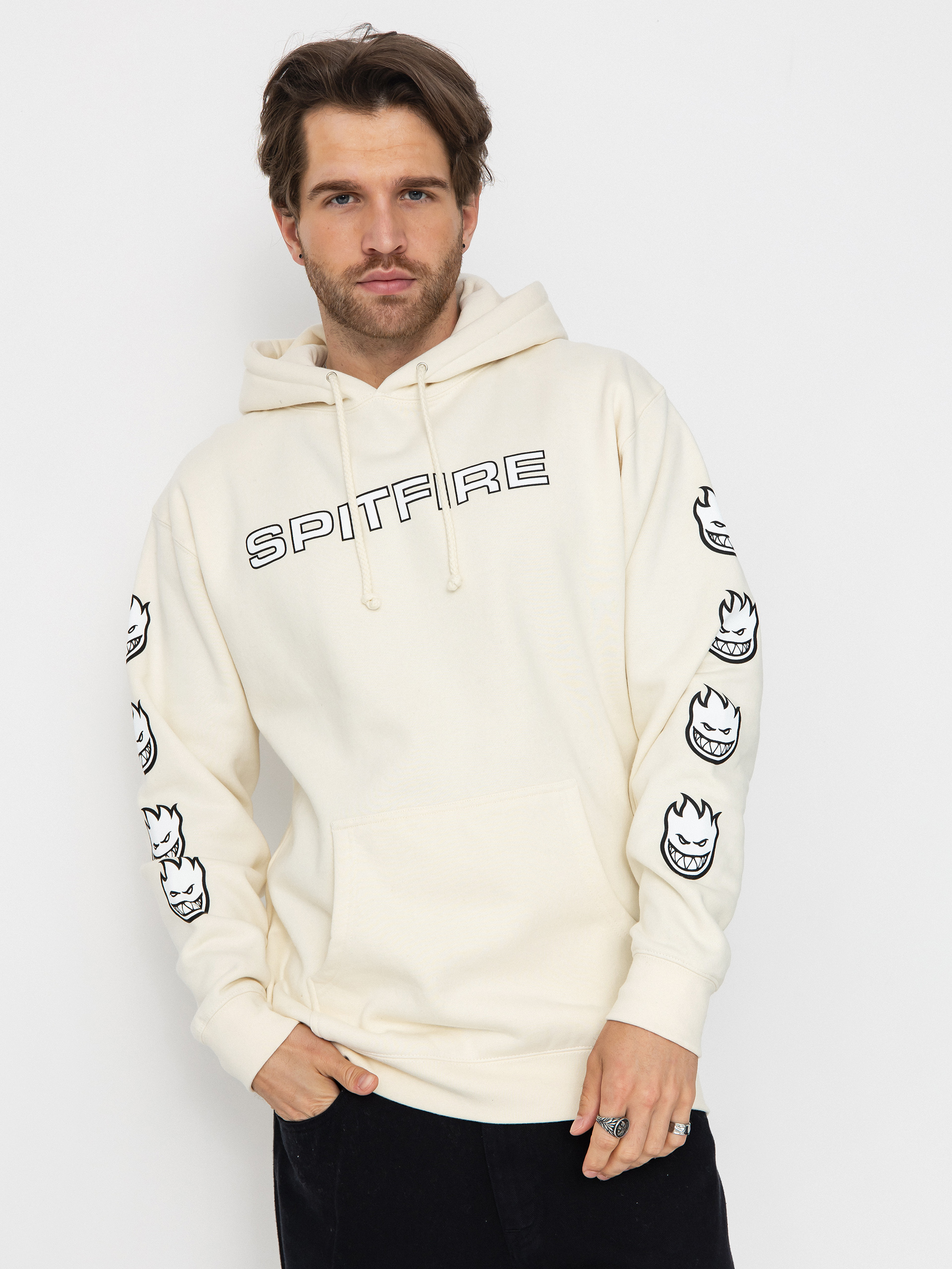 Bluza z kapturem Spitfire Classic 87 Bighead Fill Sleeve HD (bone w/black&white prints)