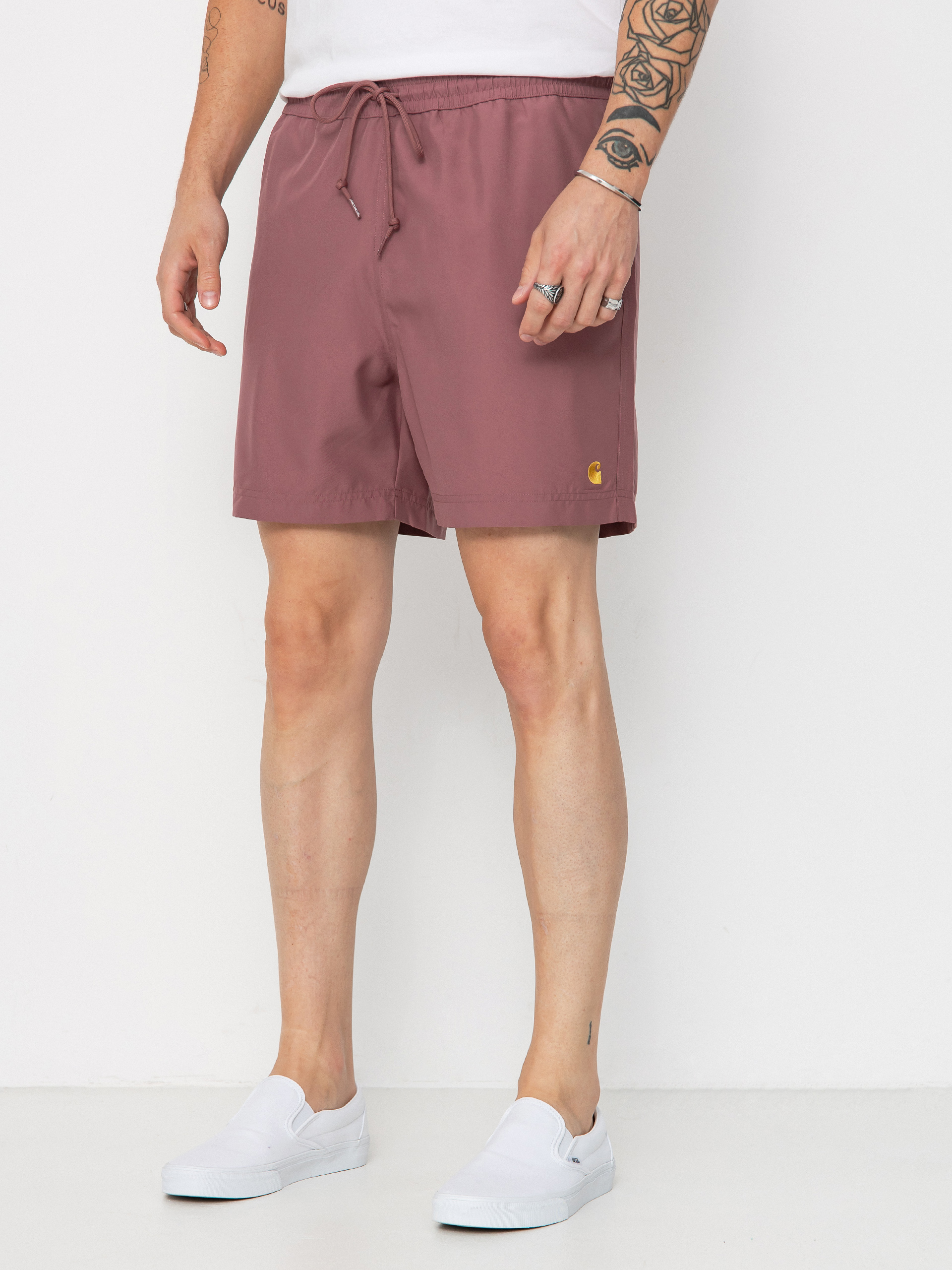 Szorty Carhartt WIP Chase Swim (dusky pink/gold)