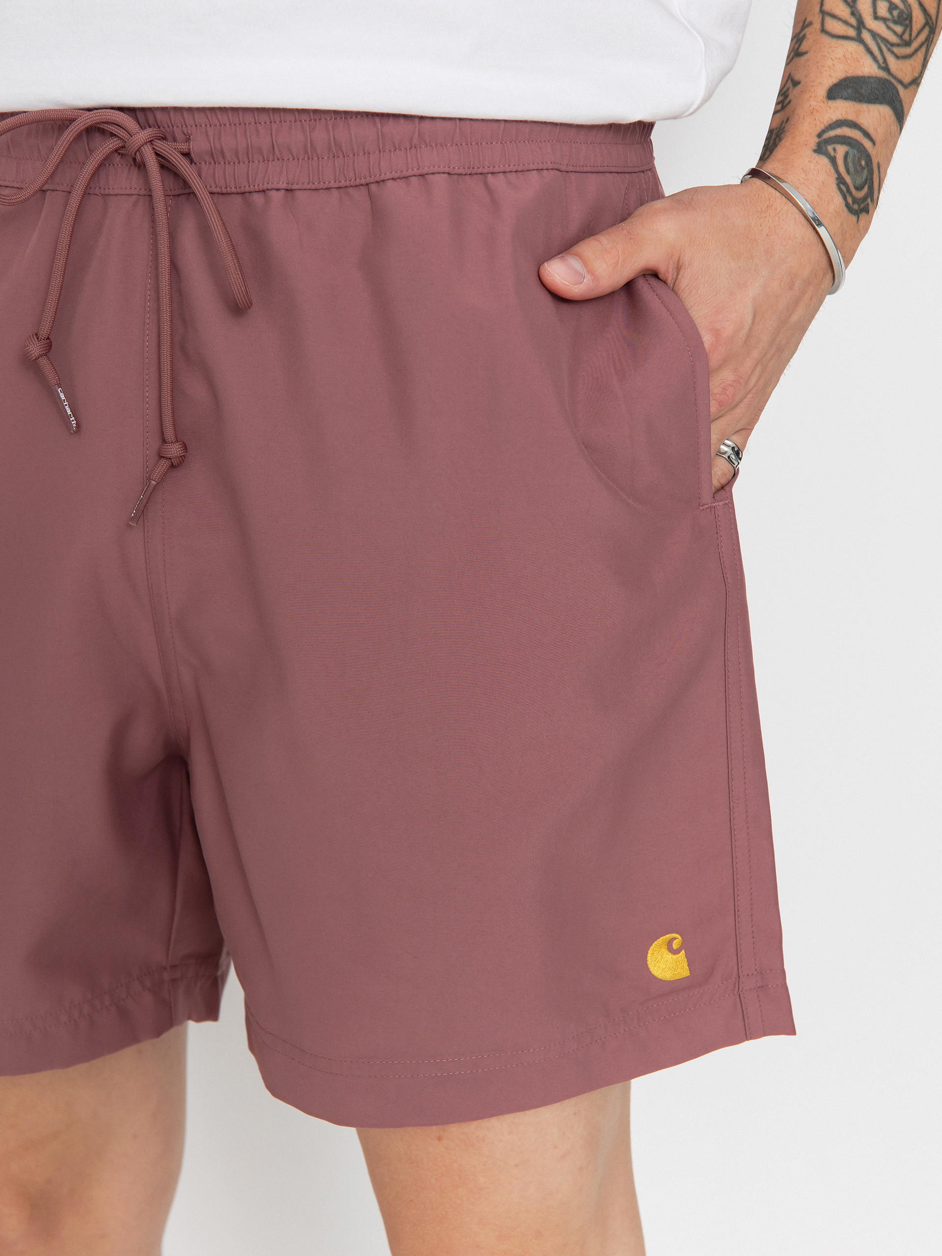 Szorty Carhartt WIP Chase Swim (dusky pink/gold)