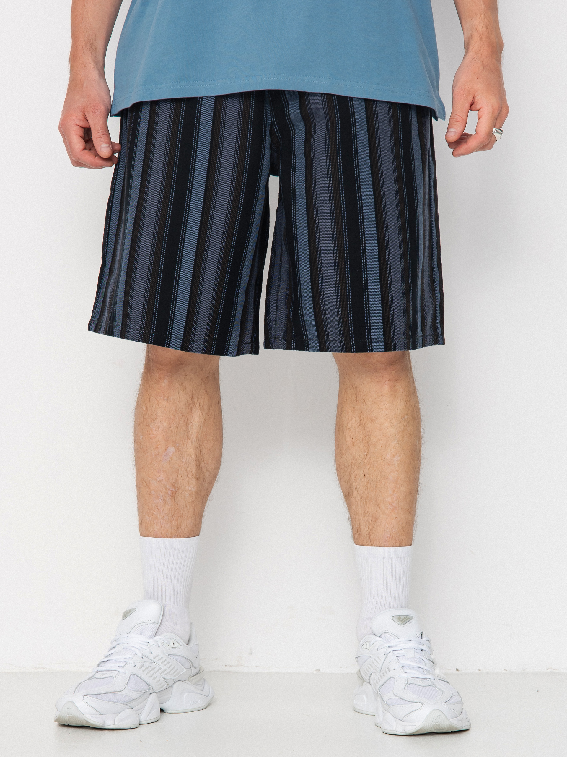 Szorty OBEY Baja Stripe Baggy Denim (black multi)
