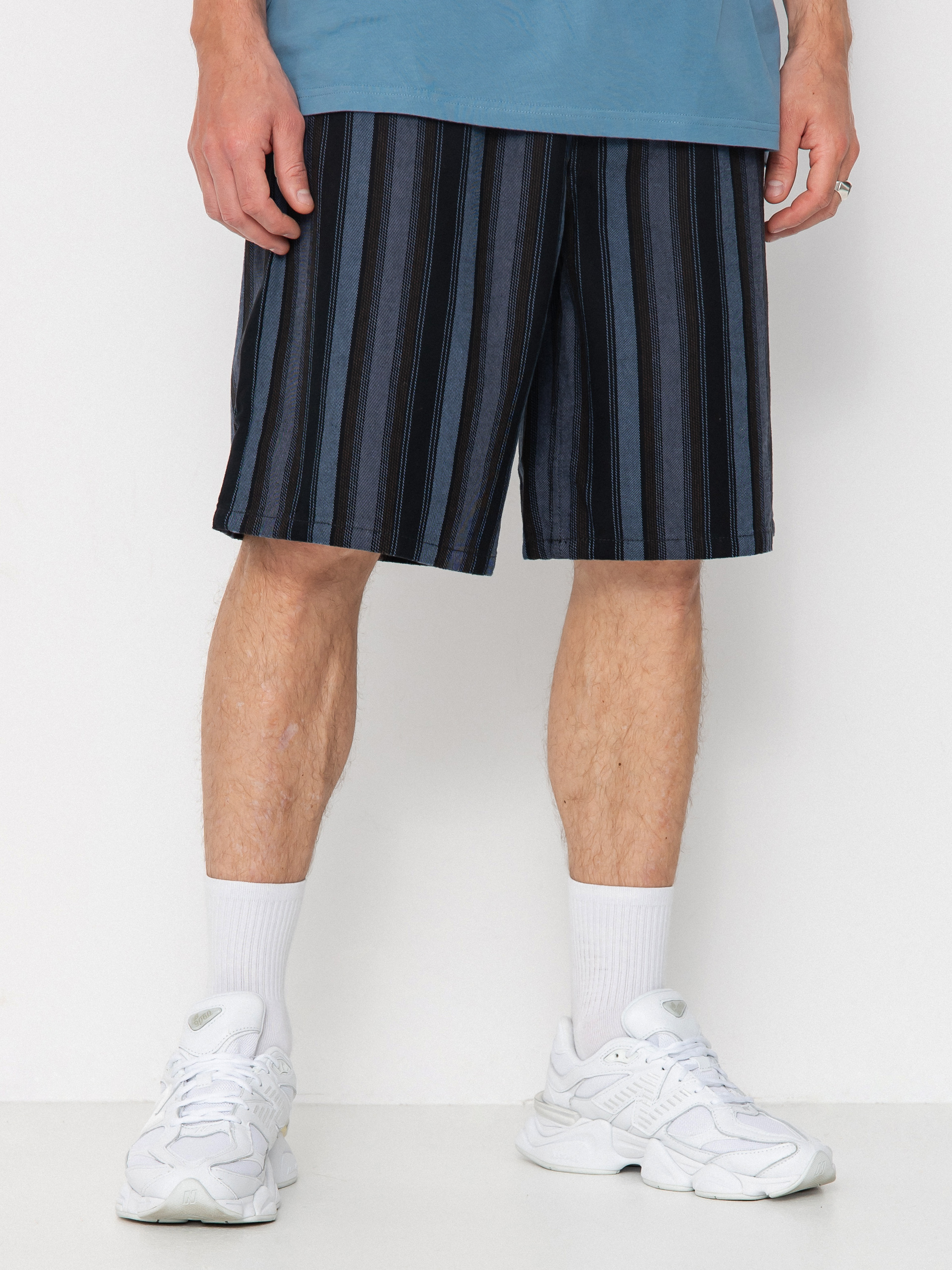 Szorty OBEY Baja Stripe Baggy Denim (black multi)