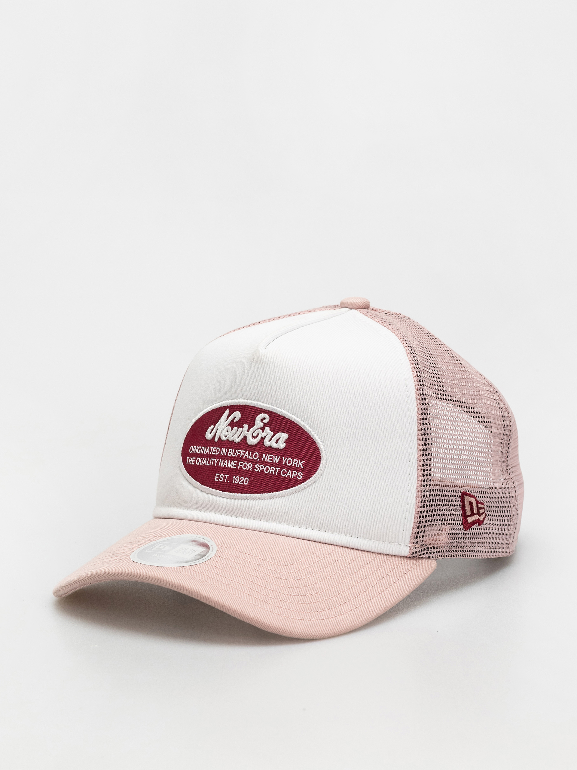 Czapka z daszkiem New Era Oval Patch Trucker Wmn (pink/white)