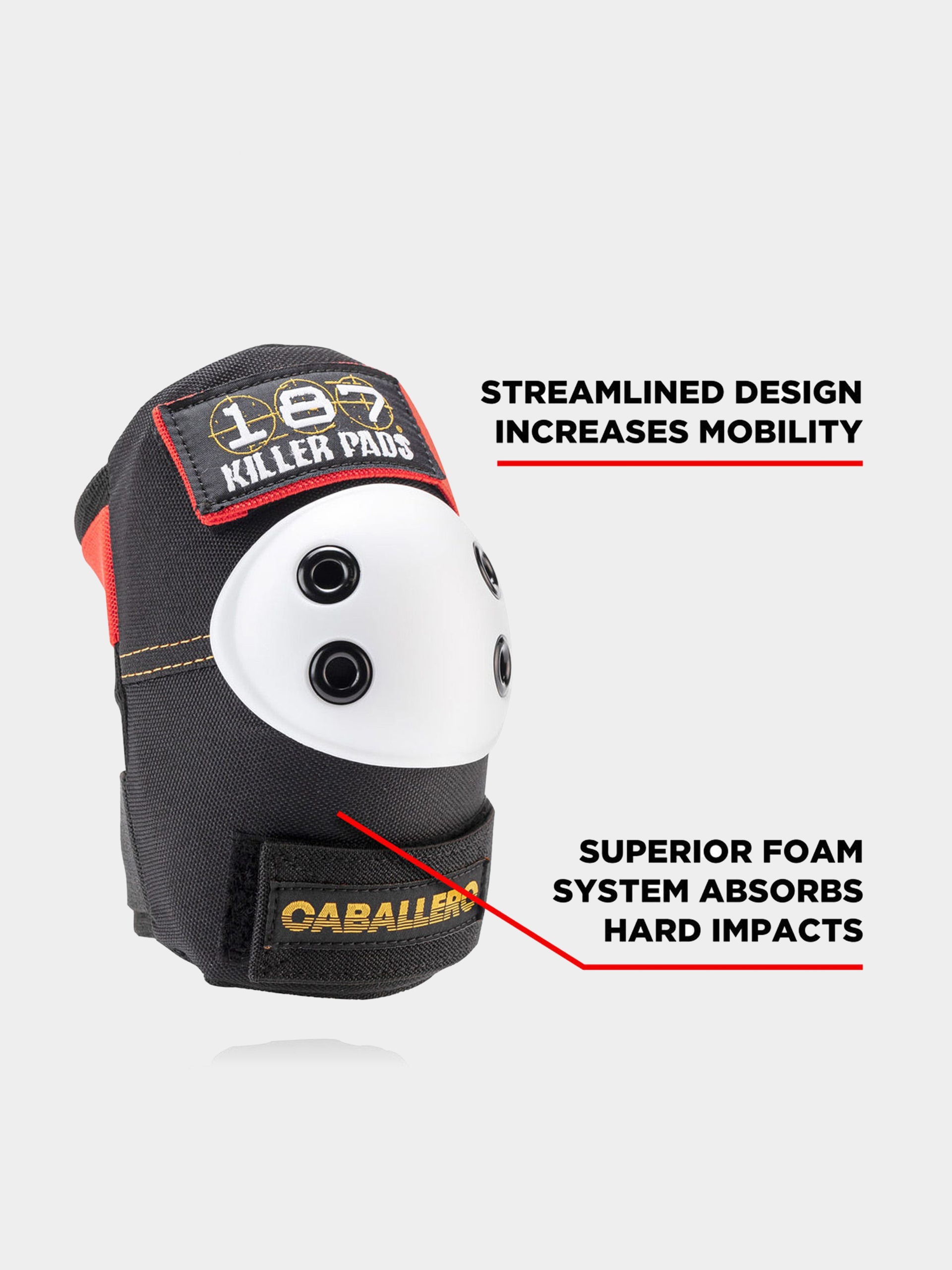 Ochraniacze 187 Killer Pads Adult Six Pack Set Caballero (black/red/gold)