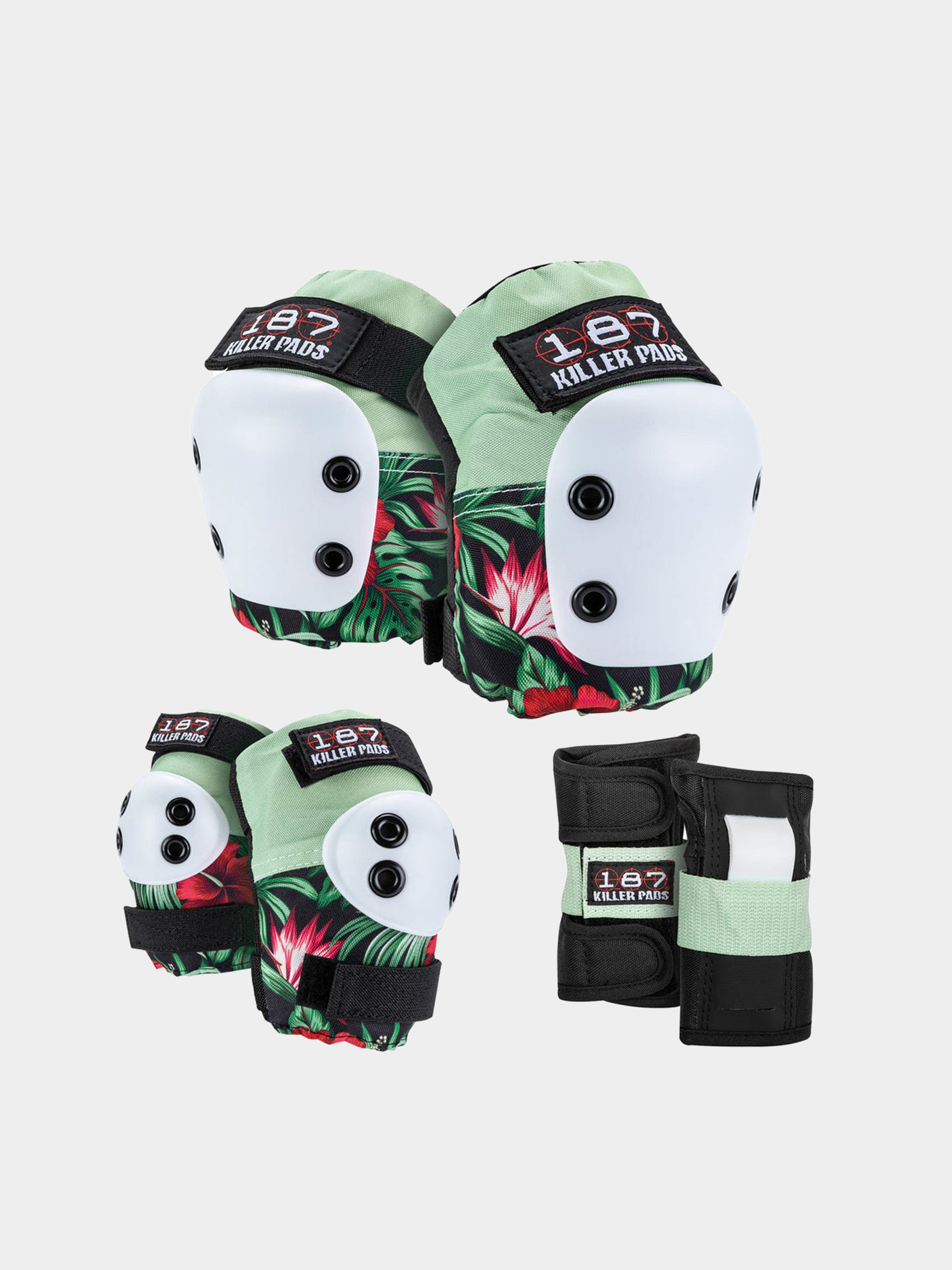 Ochraniacze 187 Killer Pads Adult Six Pack Set Hibiscus (pink/green/black)