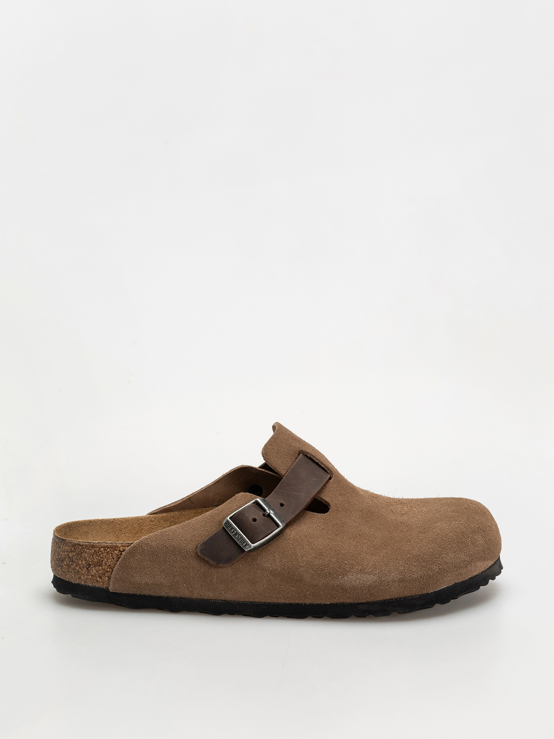 Klapki Birkenstock Boston Suede & Oiled Leather Regular (dark tea)