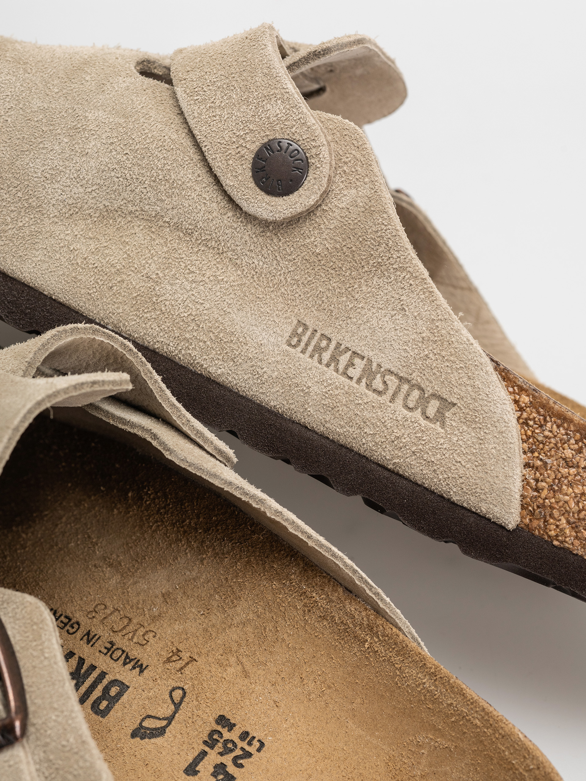 Klapki Birkenstock Boston Suede Leather Regular (taupe)