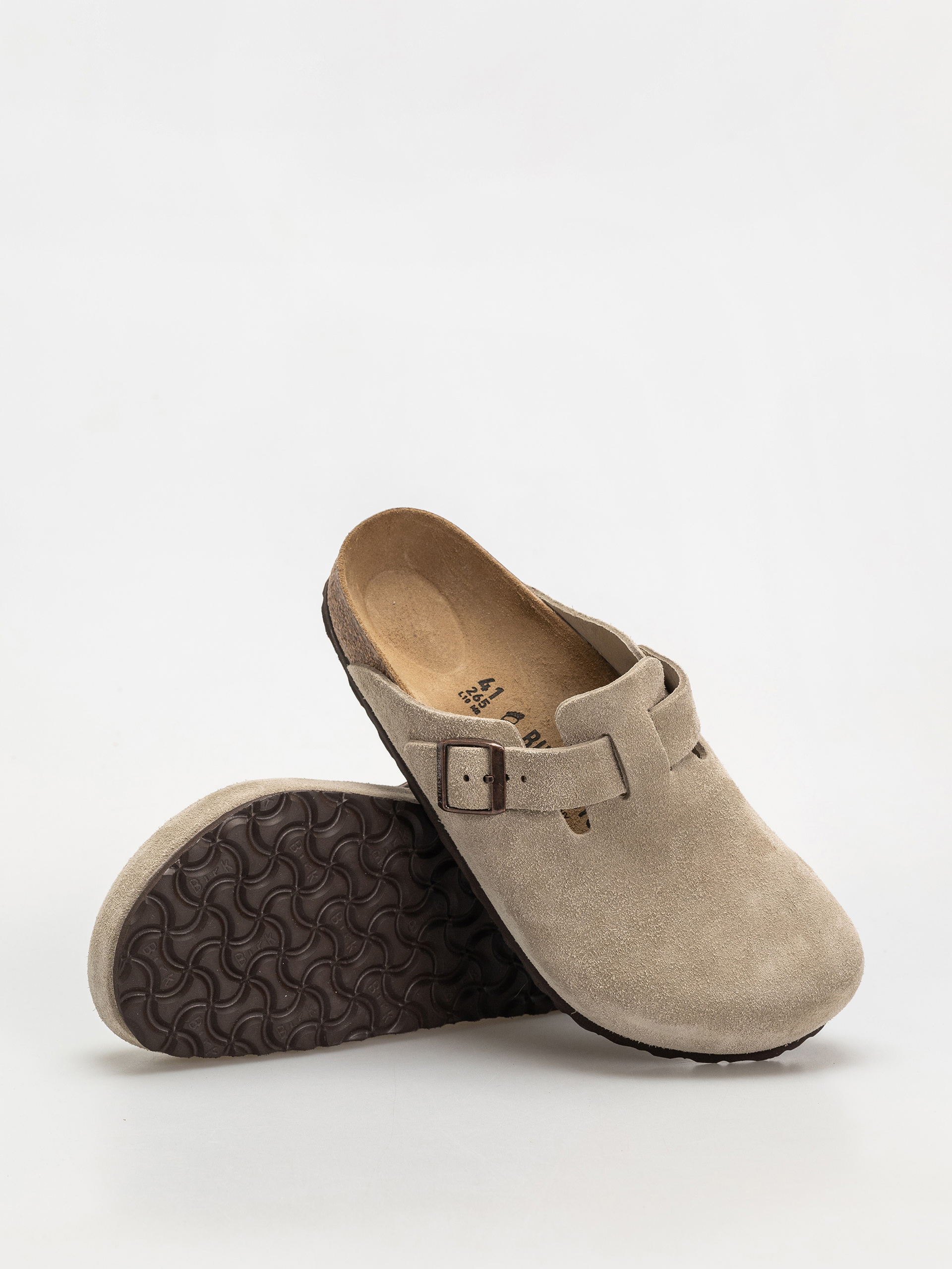 Klapki Birkenstock Boston Suede Leather Regular (taupe)