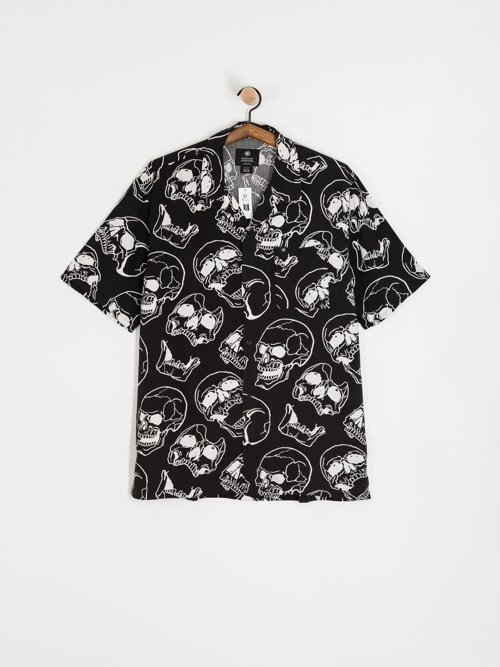Koszula DC Fracture Ss Button Up (black skully print)