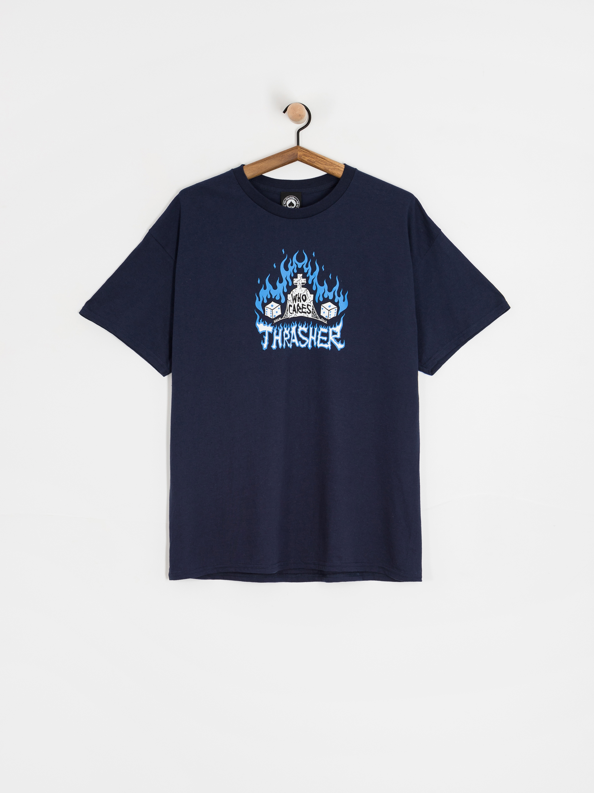 T-shirt Thrasher Who Cares By Neckface (navy)