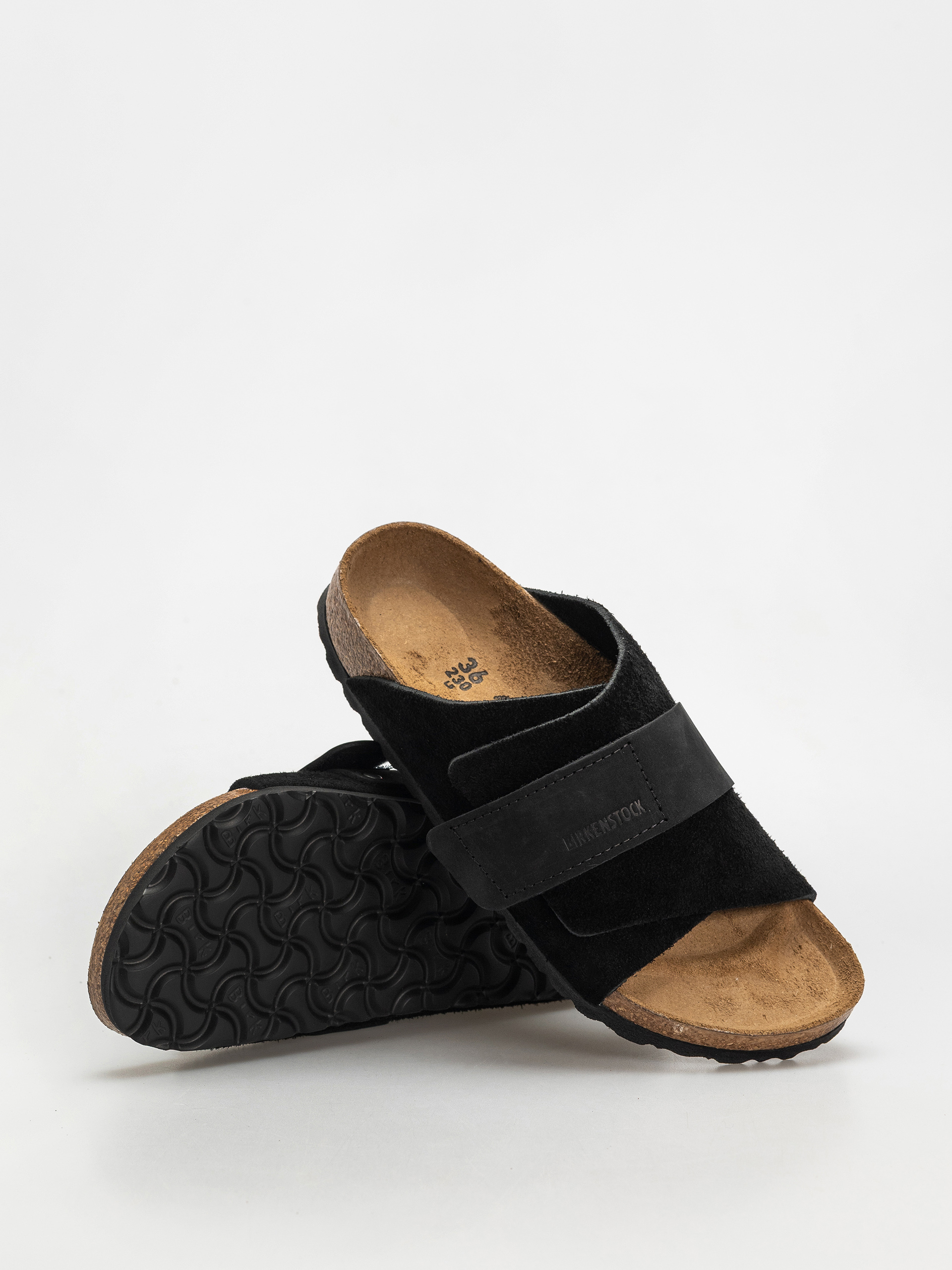 Klapki Birkenstock Kyoto Nubuck Suede Leather Narrow Wmn (black)