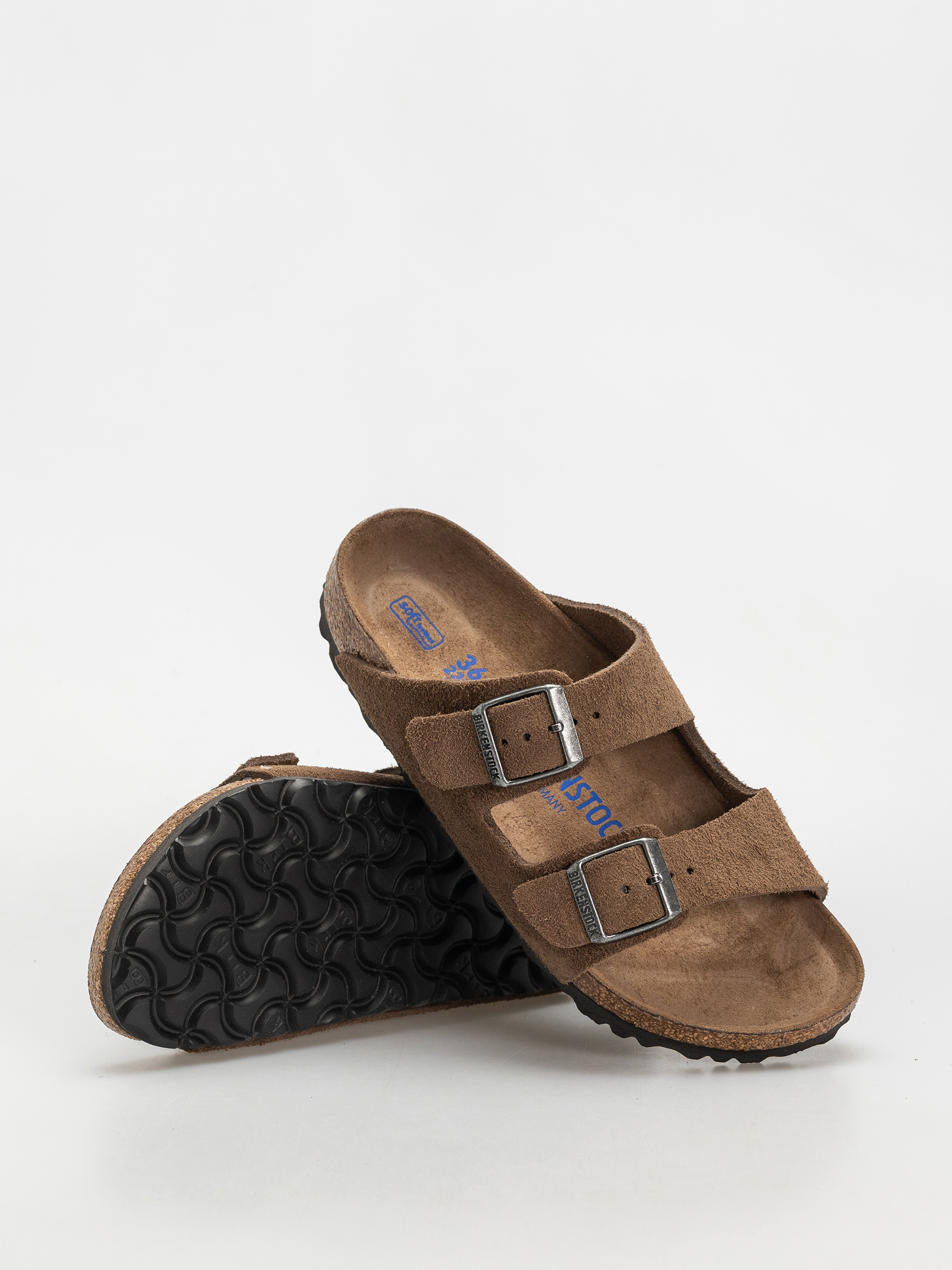 Klapki Birkenstock Arizona Suede Leather Narrow Wmn (dark tea)
