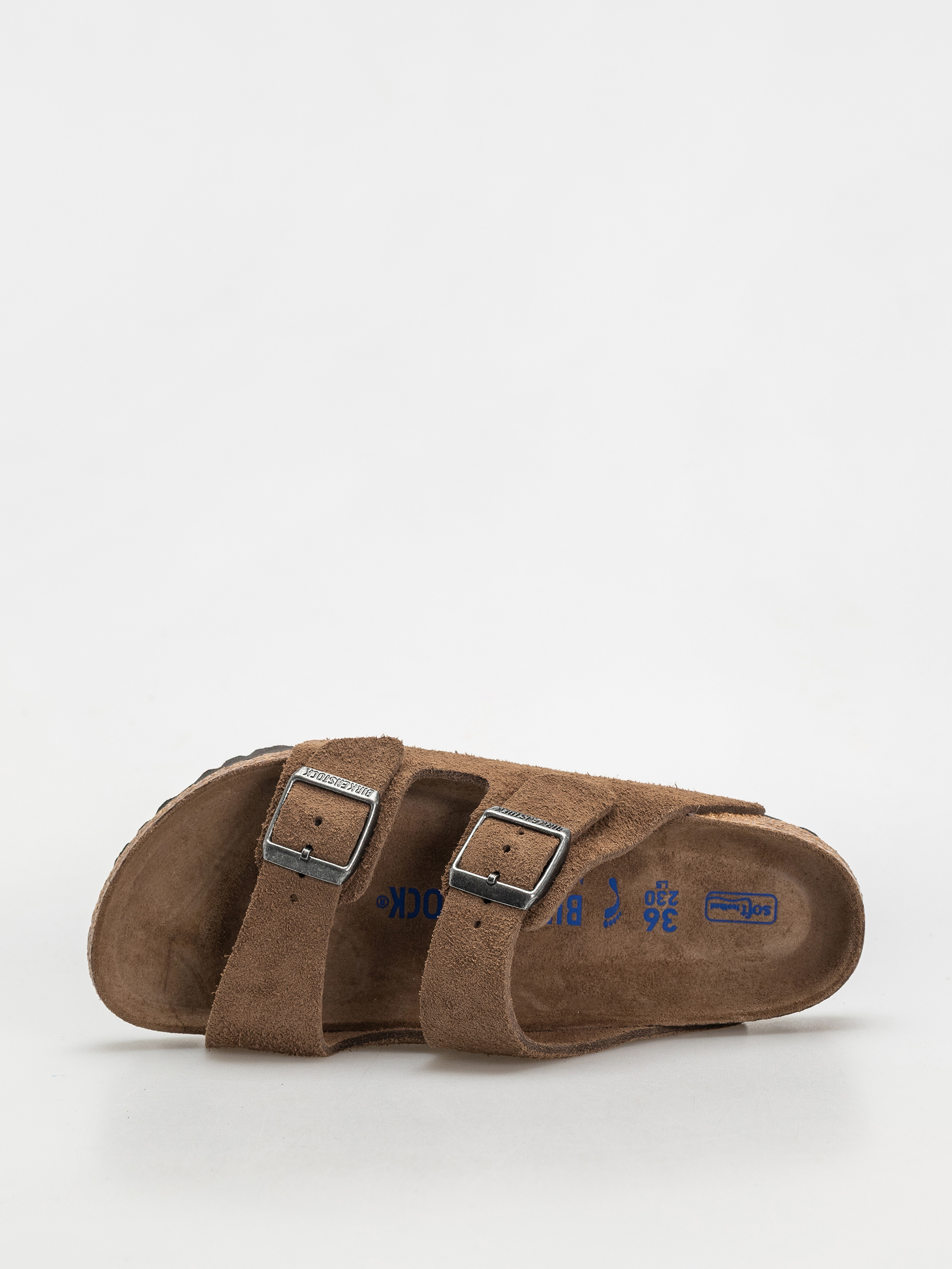 Klapki Birkenstock Arizona Suede Leather Narrow Wmn (dark tea)