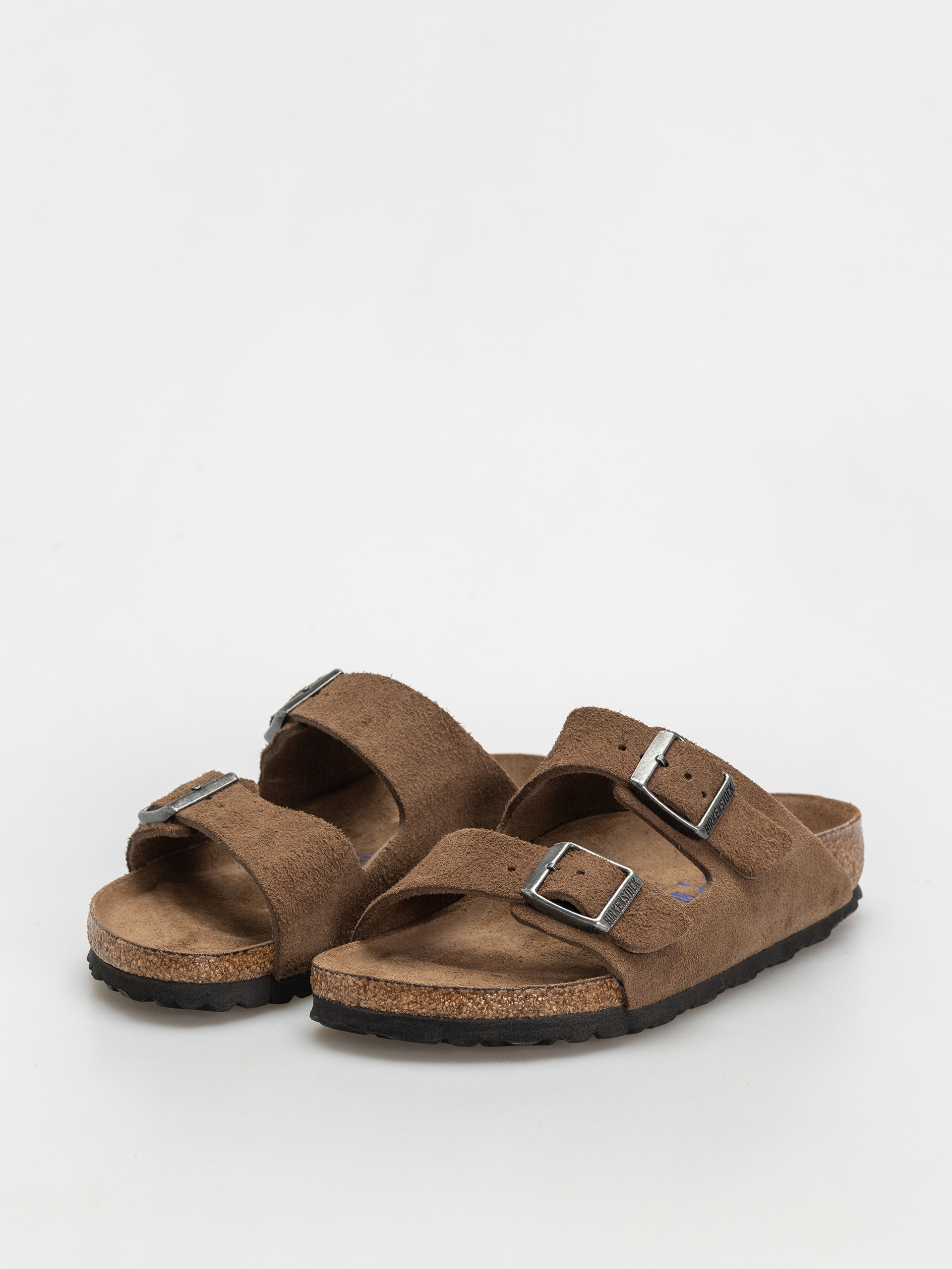 Klapki Birkenstock Arizona Suede Leather Narrow Wmn (dark tea)