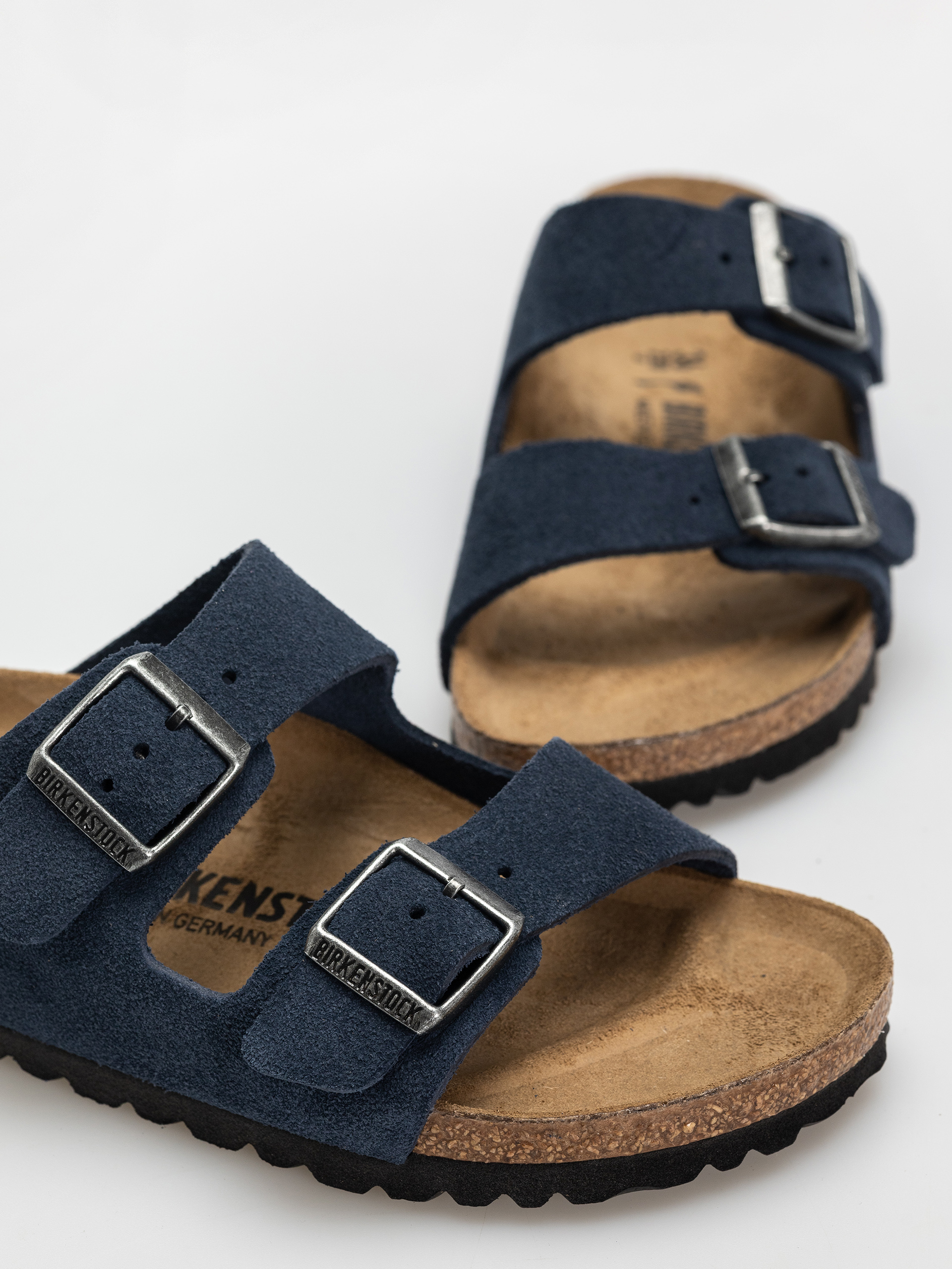 Klapki Birkenstock Arizona Suede Leather Narrow Wmn (new navy)